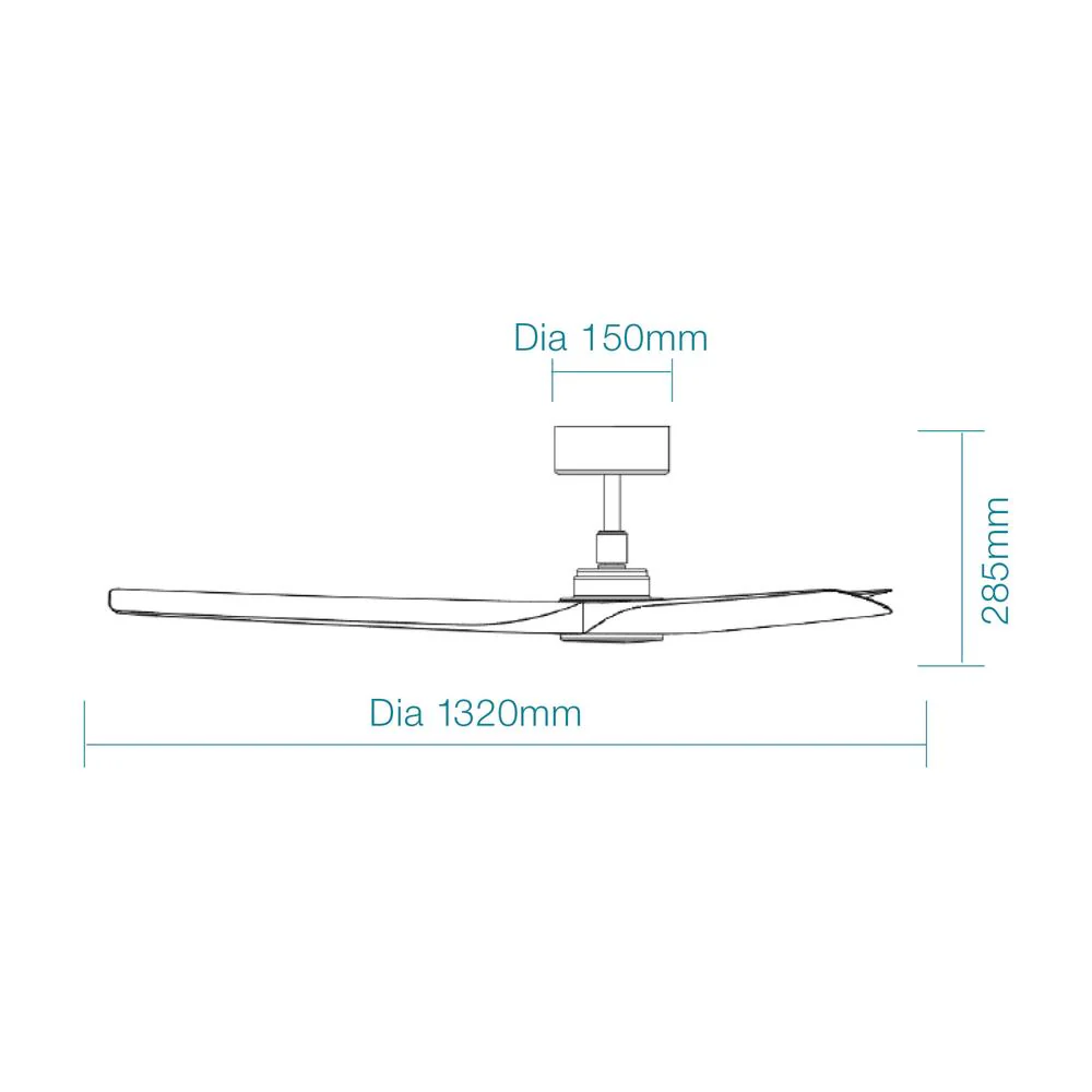 Martec Cordoba DC 52″ Smart Ceiling Fan With WIFI Remote Control + LED light - Matt Black/Walnut - Image 2