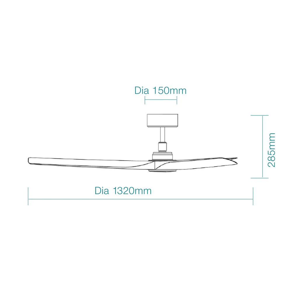 Martec Cordoba DC 52″ Smart Ceiling Fan With WIFI Remote Control - Matt White/Oak - Image 2