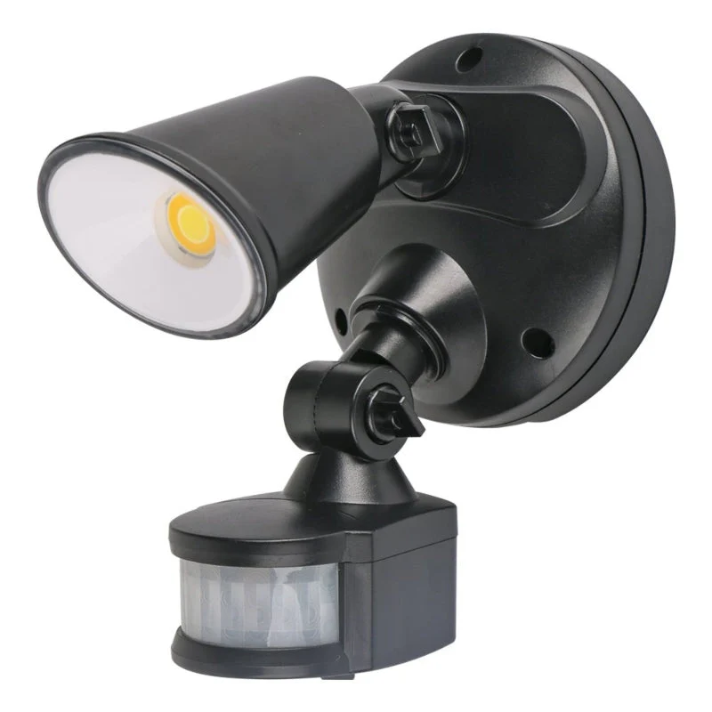 Martec Defender 10W Tricolour LED Single Security Light - Matt Black