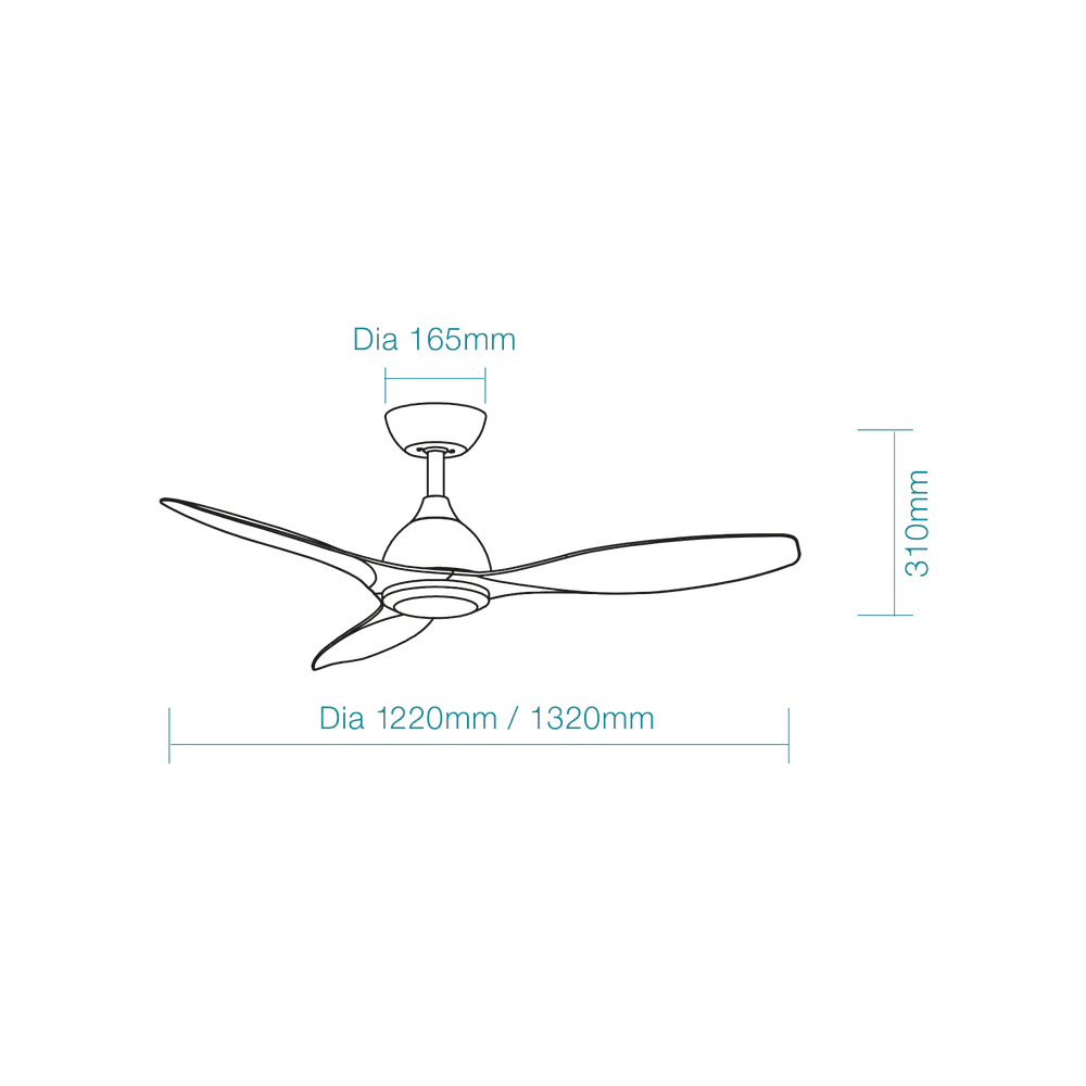 Martec Elite DC 48″ Smart Ceiling Fan With WIFI Remote Control - Matt Black / Walnut - Image 2