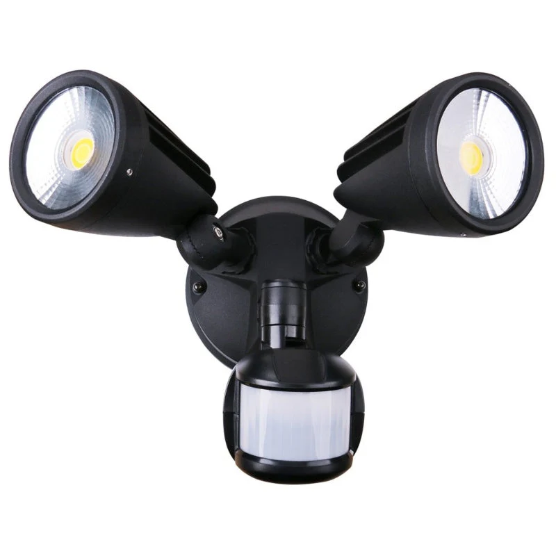 Martec Fortress II 30W Tricolour LED Double Security Light - Matt Black