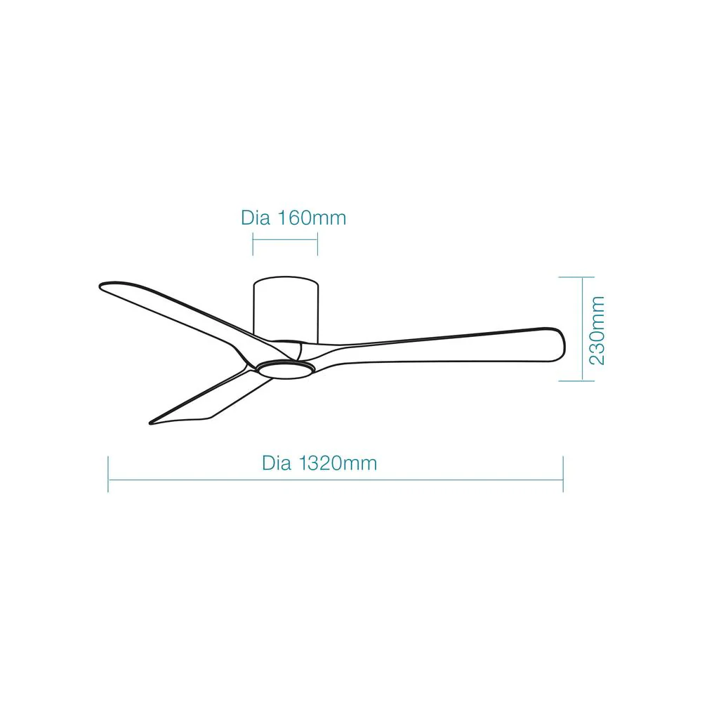 Martec Fresno DC 52″ Smart Ceiling Fan With WIFI Remote Control + LED light - Matt White - Image 2