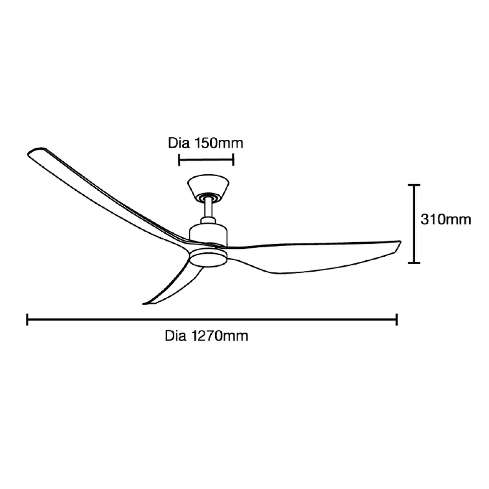 Martec Genoa DC 50″ Smart Ceiling Fan With WIFI Remote Control - Matt Black - Image 2