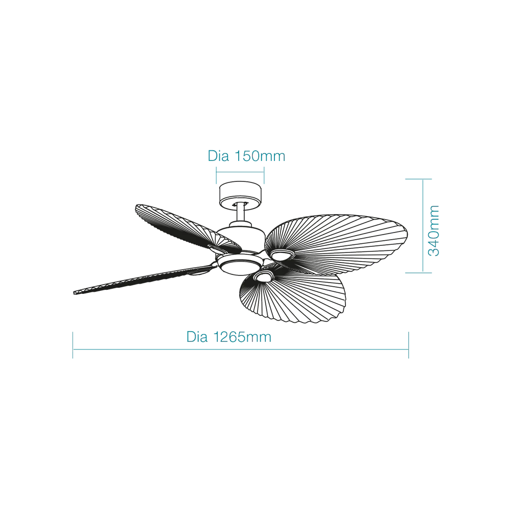 Martec Kingston DC 50″ Smart Ceiling Fan With WIFI Remote Control + LED light - Matt White / Whitewash - Image 2