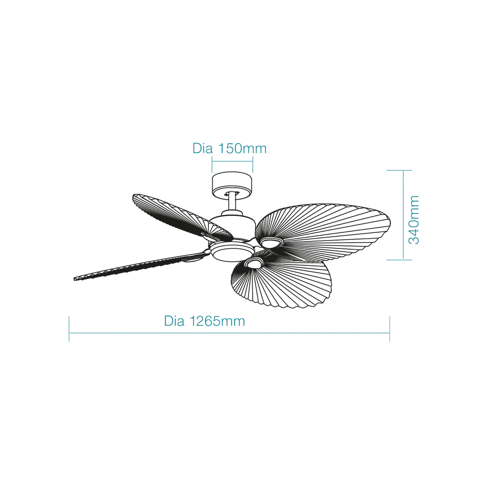 Martec Kingston DC 50″ Smart Ceiling Fan With WIFI Remote Control - Matt White / Whitewash - Image 2