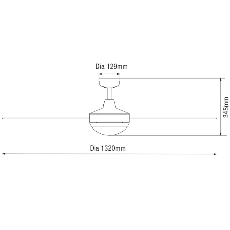 Martec Lifestyle 52" AC Ceiling Fan with Light - Brushed Aluminium - Image 2