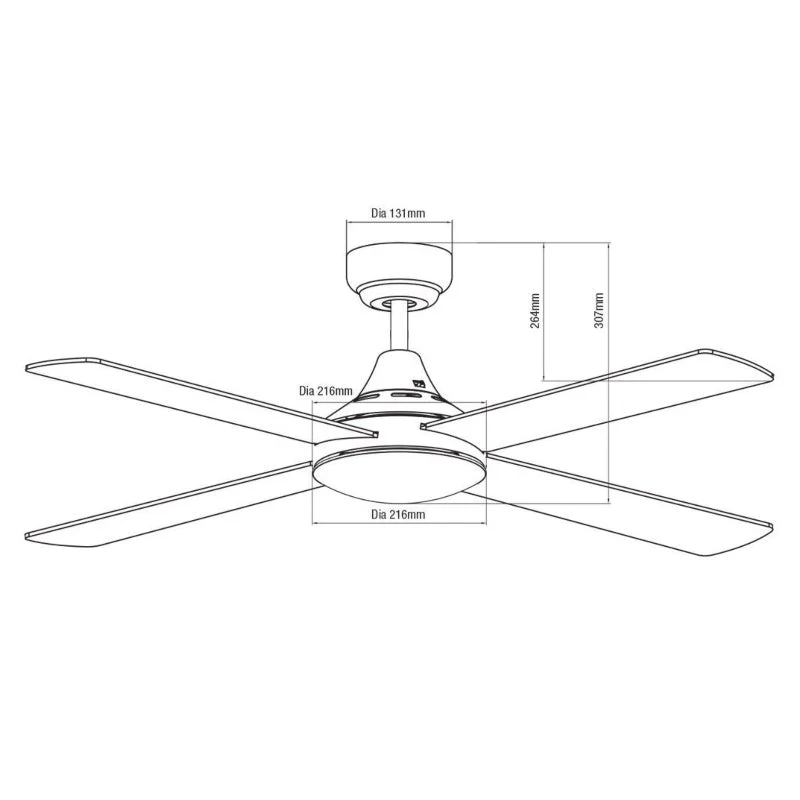 Martec Link 48" AC Ceiling Fan - Matt Black - Image 2