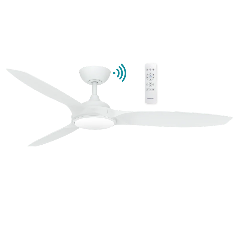 Martec Newport DC 56″ Smart Ceiling Fan With WIFI Remote Control + LED light - Matt White