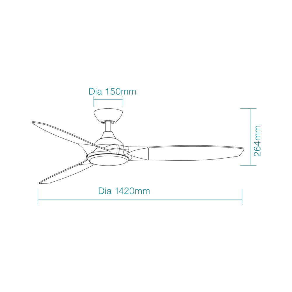 Martec Newport DC 56″ Smart Ceiling Fan With WIFI Remote Control - Old Bronze / Walnut - Image 2