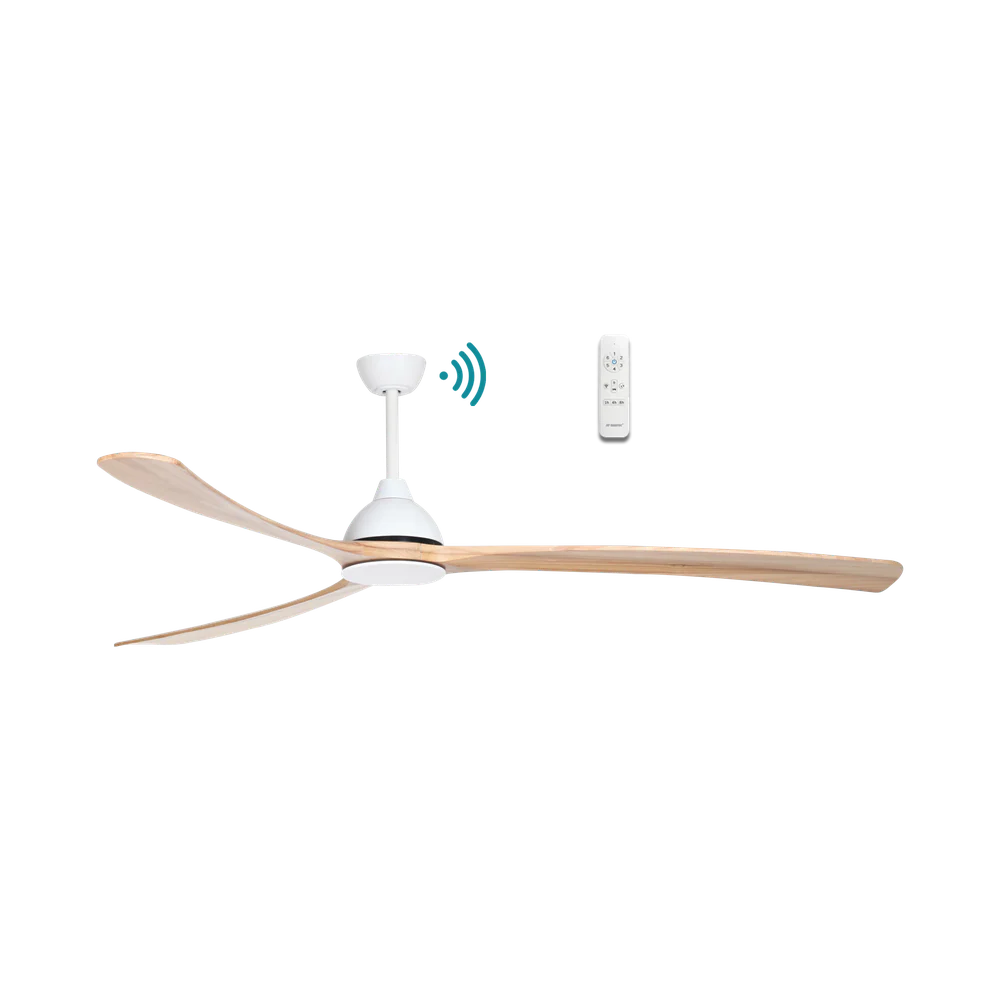 Martec Norfolk Aero DC 70″ Smart Ceiling Fan With WIFI Remote Control - Matt White / Natural