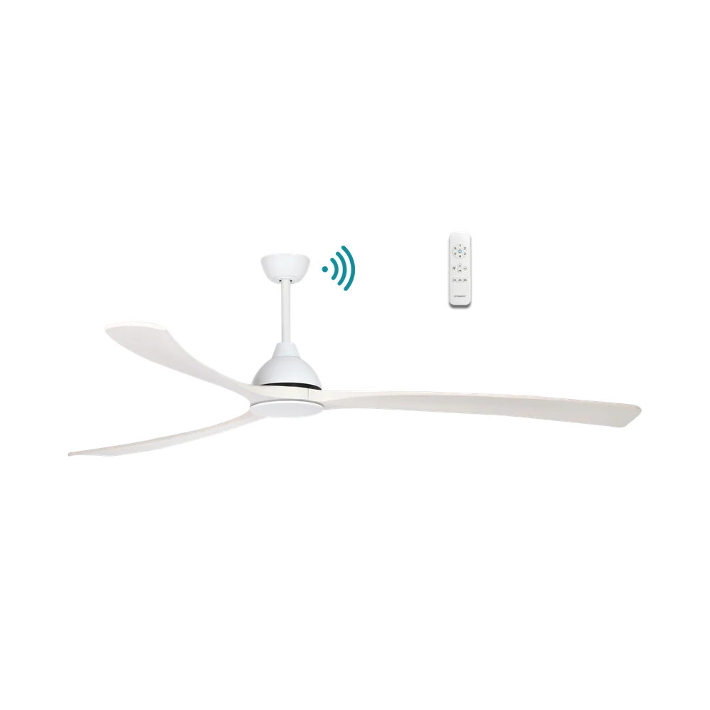 Martec Norfolk Aero DC 86″ Smart Ceiling Fan With WIFI Remote Control - Matt White / White Wash