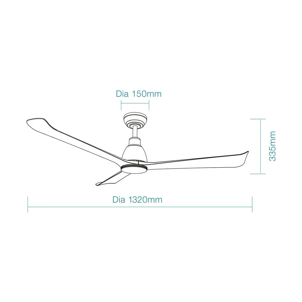 Martec Polo DC 52″ Smart Ceiling Fan With WIFI Remote Control + LED light - Matt White / Walnut - Image 2