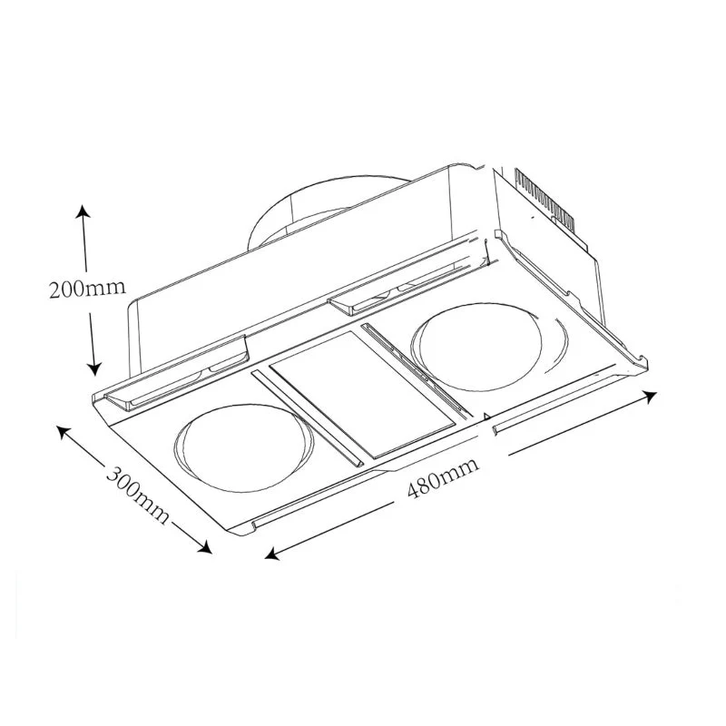 Martec Profile Panel 2 High Performance Heater Fan Exhaust with 12W Tricolour LED Light - Image 2