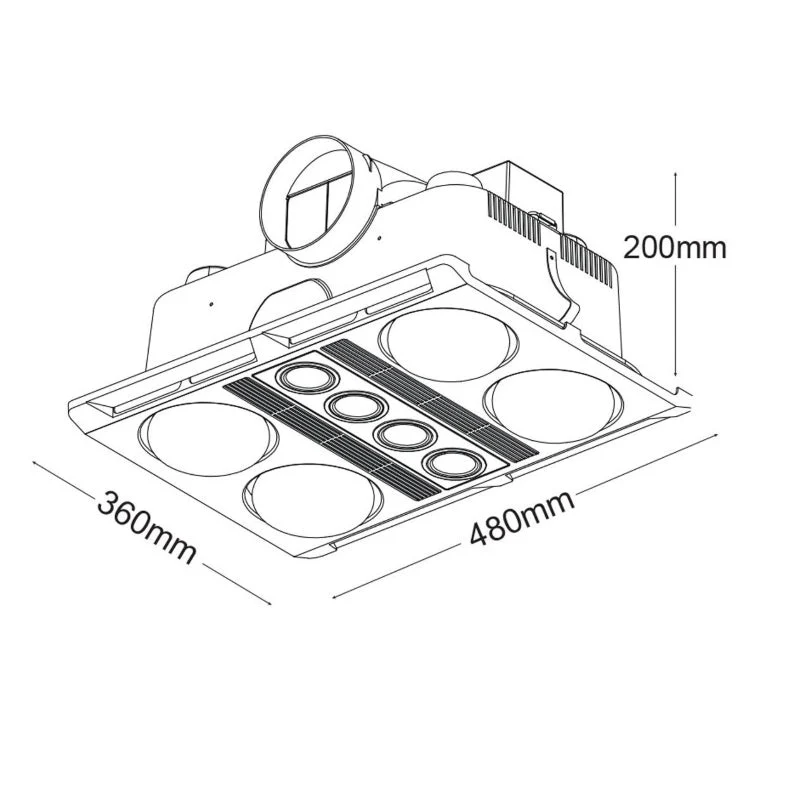 Martec Profile Plus 4 3-in-1 Bathroom Heater with Exhaust Fan - White - Image 3