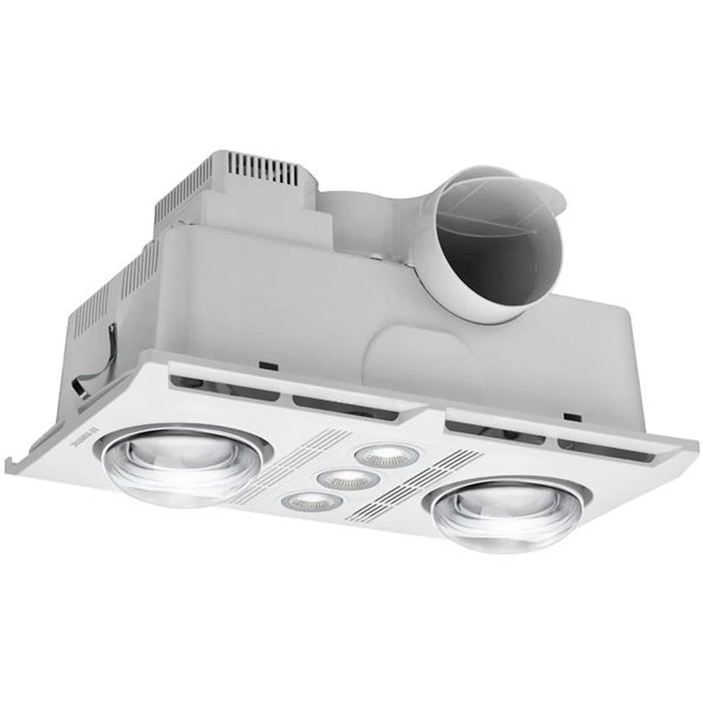 Martec Profile Plus DC 2 3-in-1 Bathroom Heater with 2 Heat Lamps, Exhaust Fan and GU10 LED Light - White - Image 3