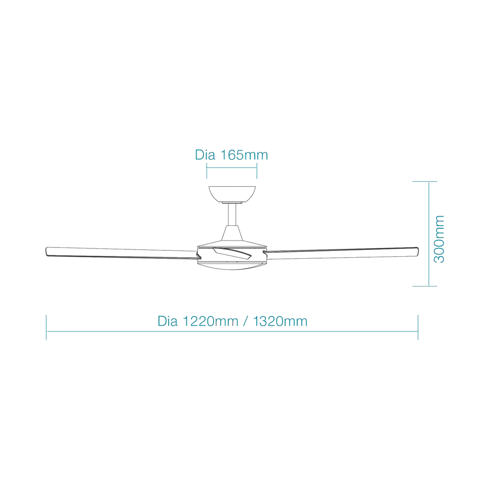 Martec Quantum DC 52″ DC Ceiling Fan With Remote Control - Matt White - Image 2