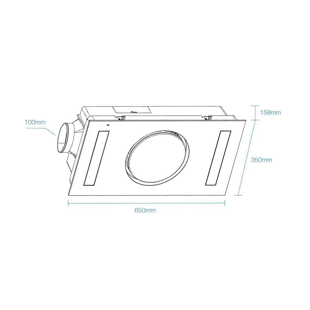 Martec Quasar DC 4 in 1 Bathroom Heater, Cooler and Exhaust Fan with Tricolour LED Light - Matt White - Image 2