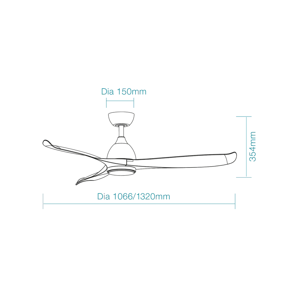 Martec Scorpion DC 52″ Smart Ceiling Fan With WIFI Remote Control + LED light - Matt White - Image 2