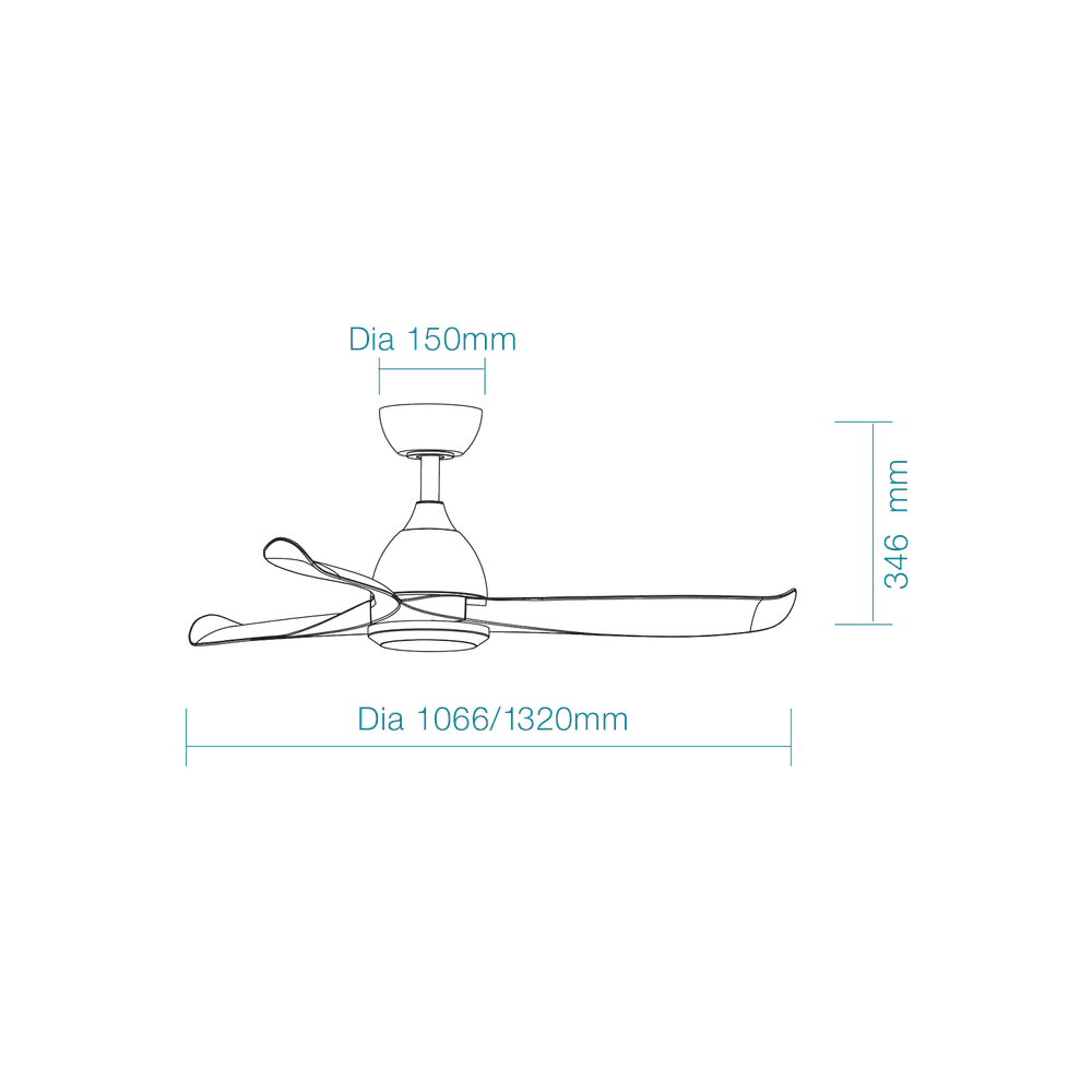 Martec Scorpion DC 52″ Smart Ceiling Fan With WIFI Remote Control - Matt Black - Image 2