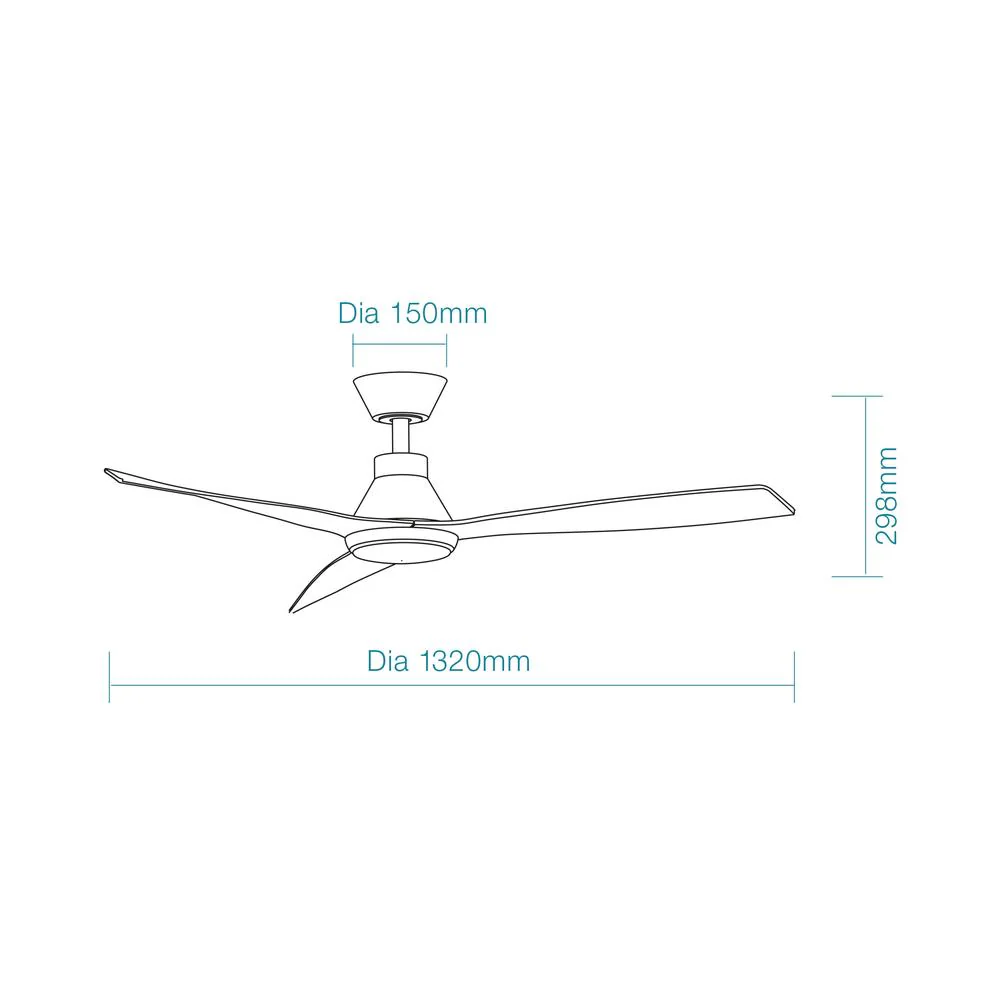 Martec Triumph DC 52″ Smart Ceiling Fan With WIFI Remote Control + LED light - Antique Bronze Walnut - Image 2