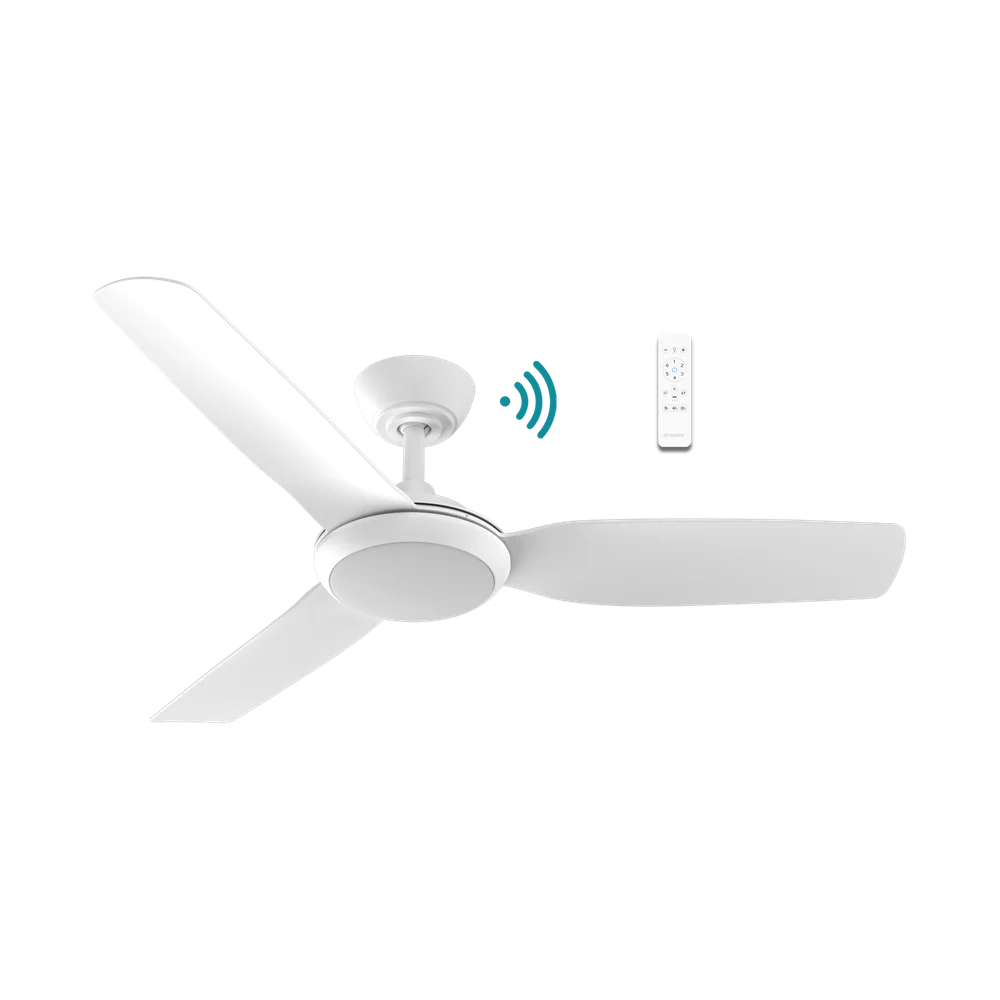 Martec Viper DC 48″ 3 Blade Smart Ceiling Fan With WIFI Remote Control + LED Light - Matt White