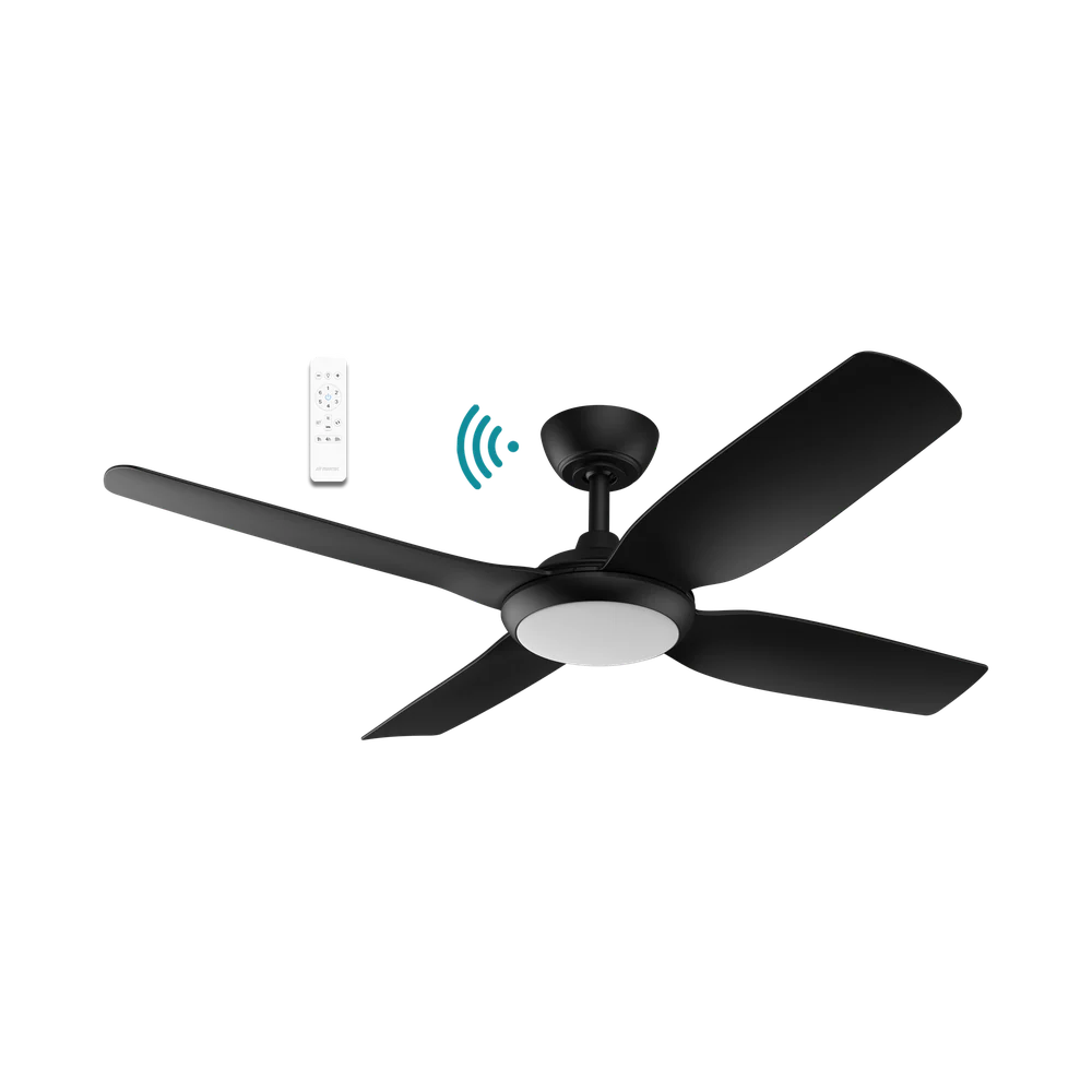 Martec Viper DC 52″ 4 Blade Smart Ceiling Fan With WIFI Remote Control + LED Light - Matt Black