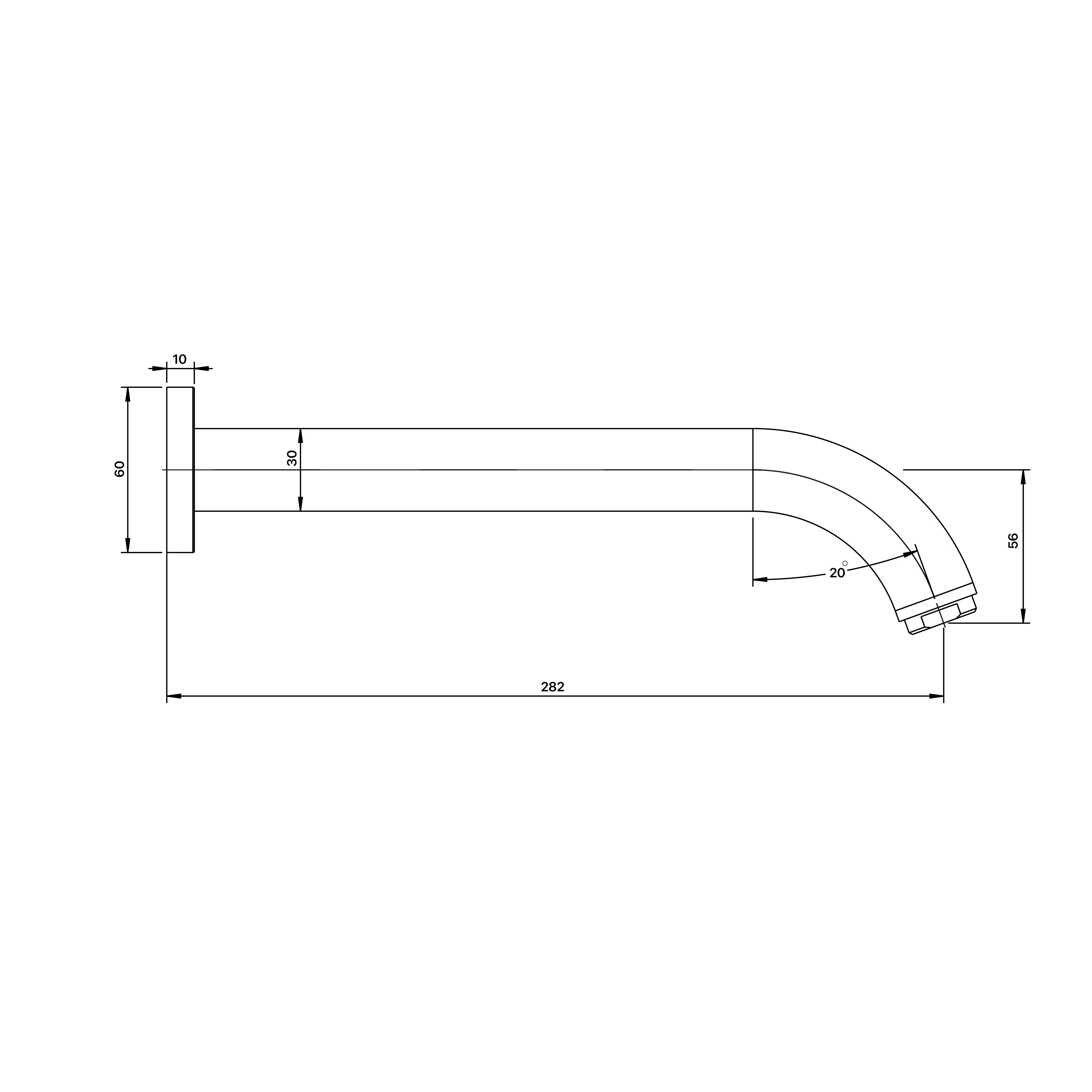 Mixx Matcha 300mm Bath Spout - Matt Black - Image 2