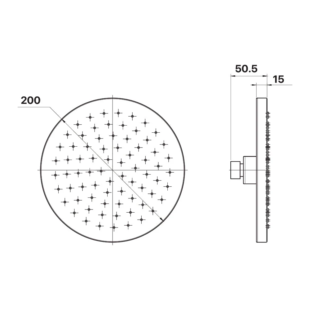 Mixx Matcha ABS Shower Head 200mm - Chrome - Image 2