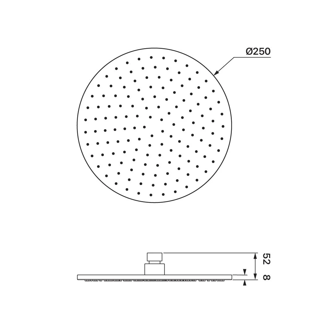 Mixx Matcha Brass Shower Head 250mm - Brushed Gold - Image 2