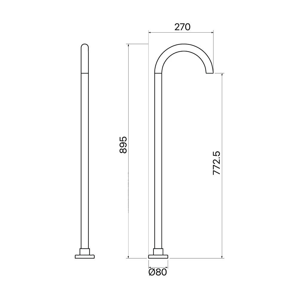Mixx Matcha Floor Mounted Bath Spout - Matt Black - Image 2