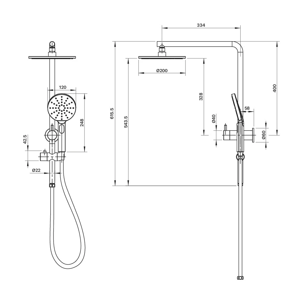 Mixx Matcha Retro Twin Shower - Chrome - Image 2