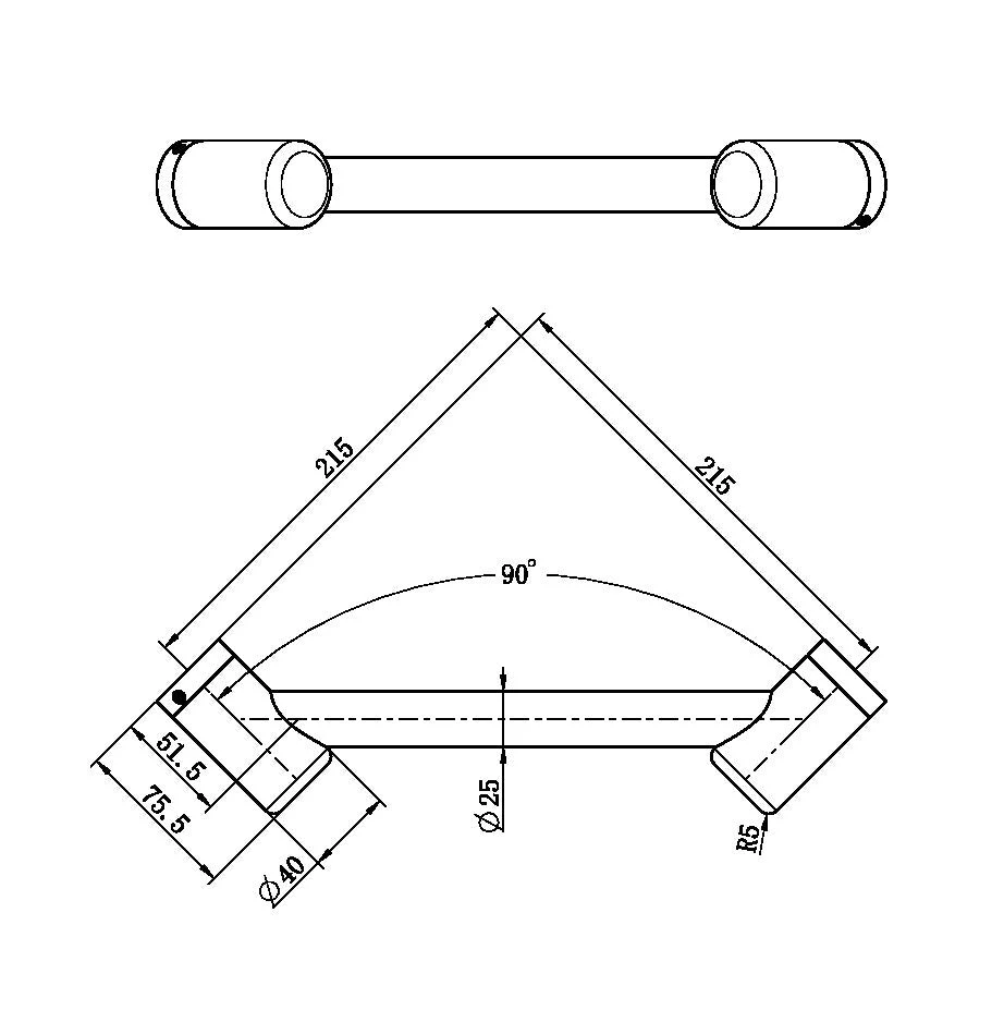 Nero Mecca Care 25mm Footrest Corner Grab Rail 215mm - Gun Metal - Image 2
