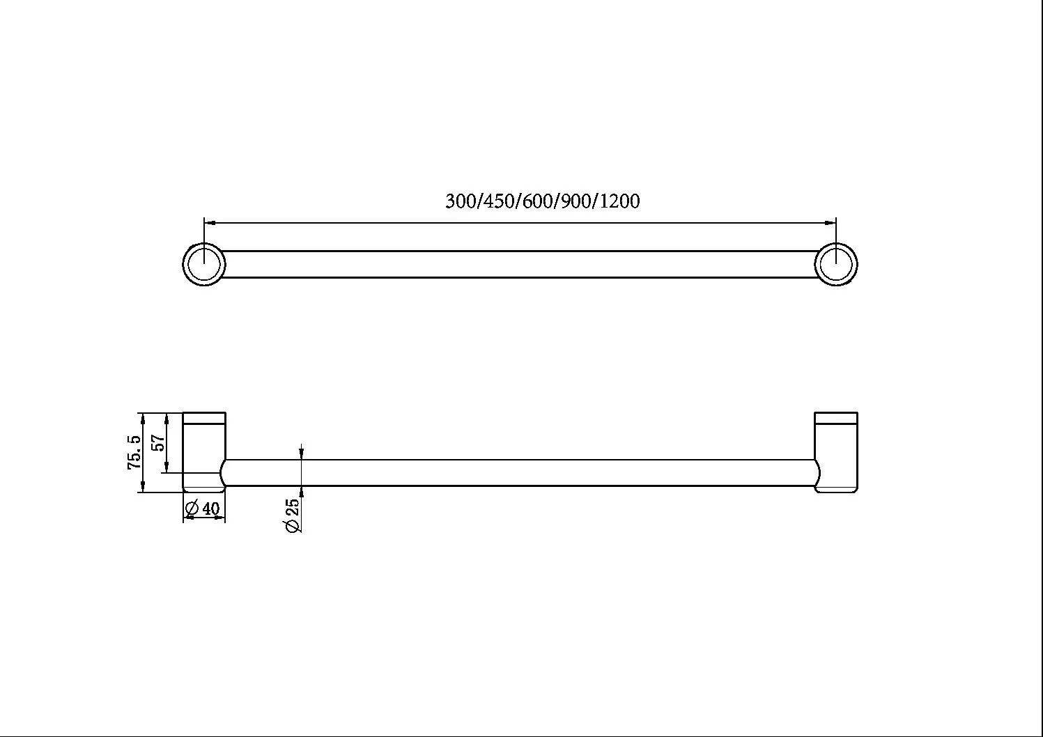 Nero Mecca Care 25mm Grab Rail - Chrome - Image 3