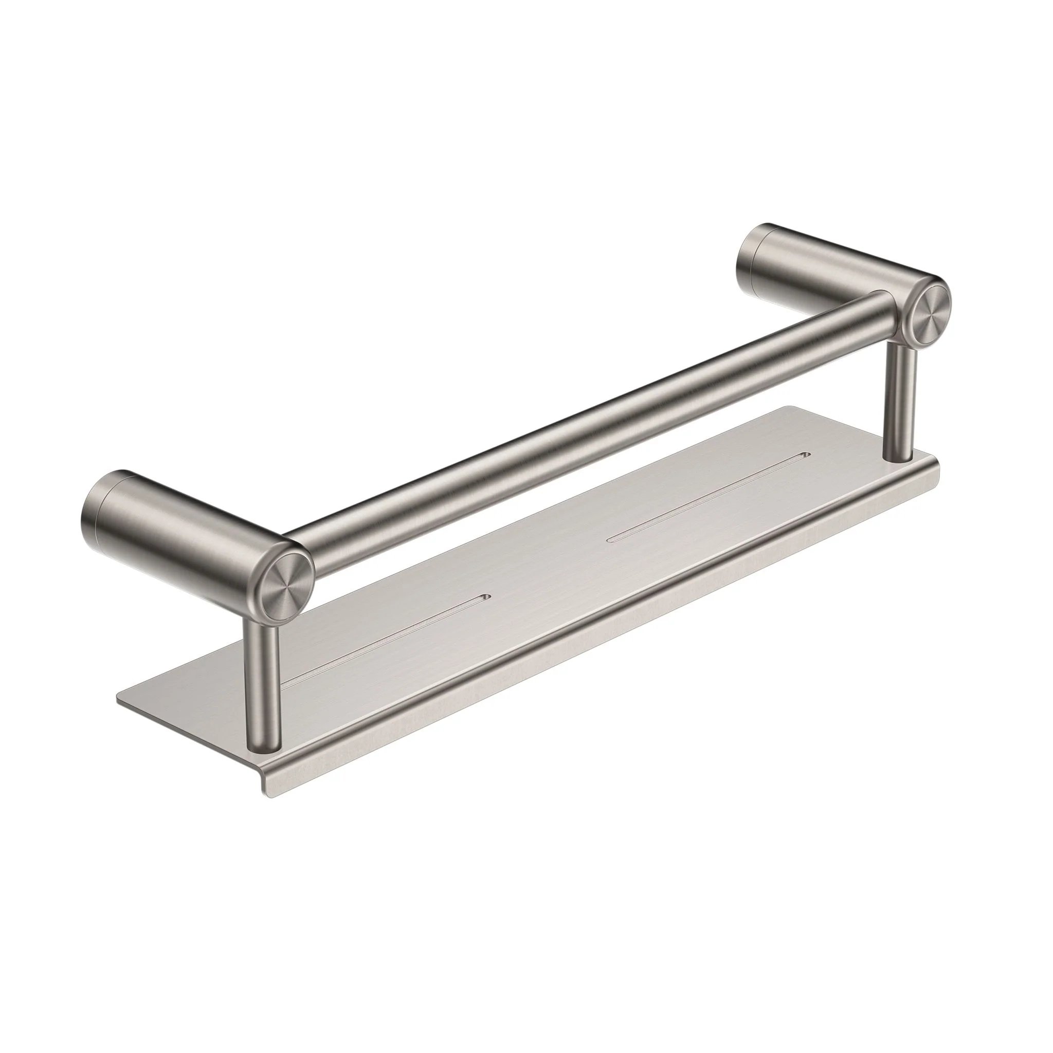 Nero Mecca Care 25mm Grab Rail With Shelf - Brushed Nickel