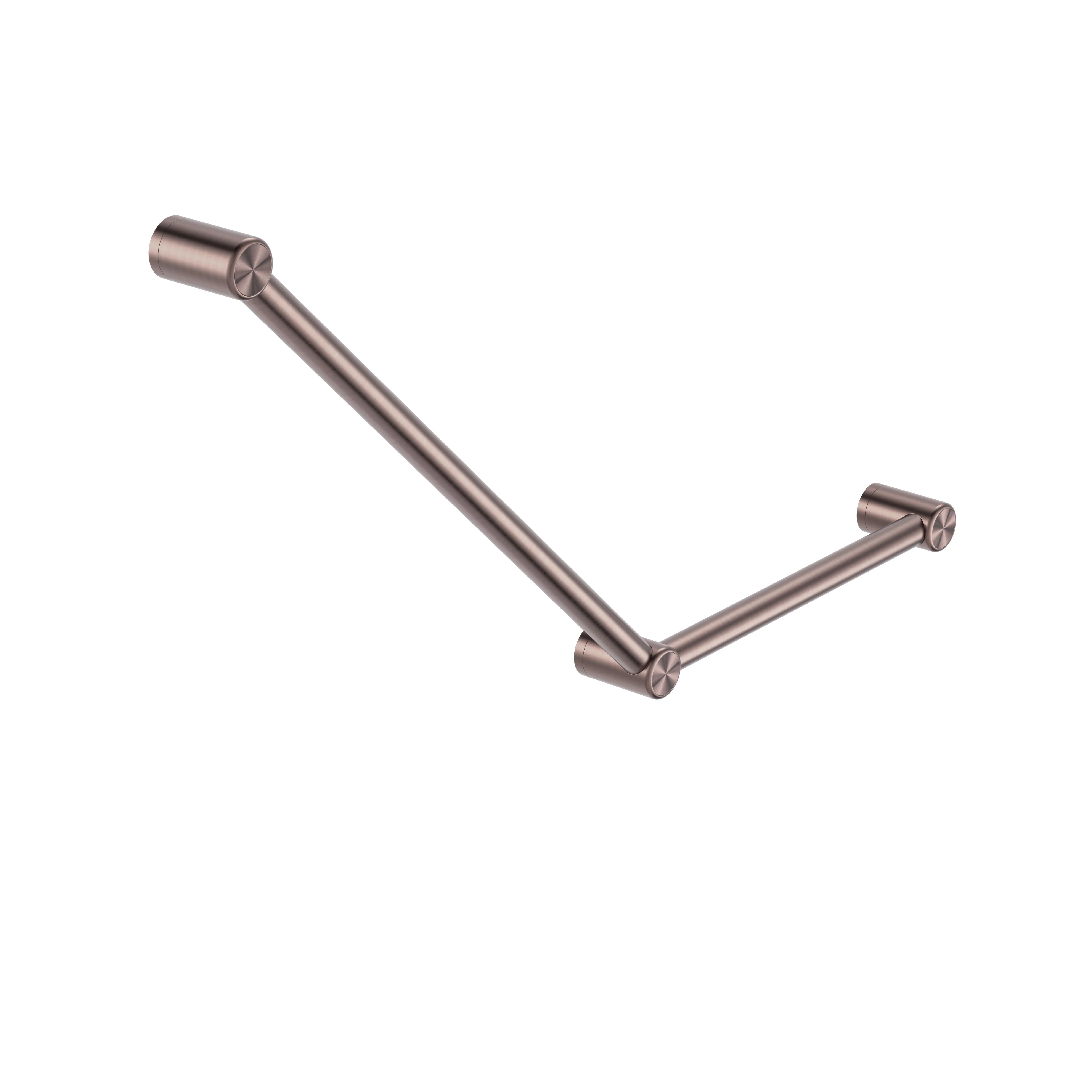 Nero Mecca Care 32mm Ambulant Toilet Grab Rail 45 Degree 750x450mm - Brushed Bronze