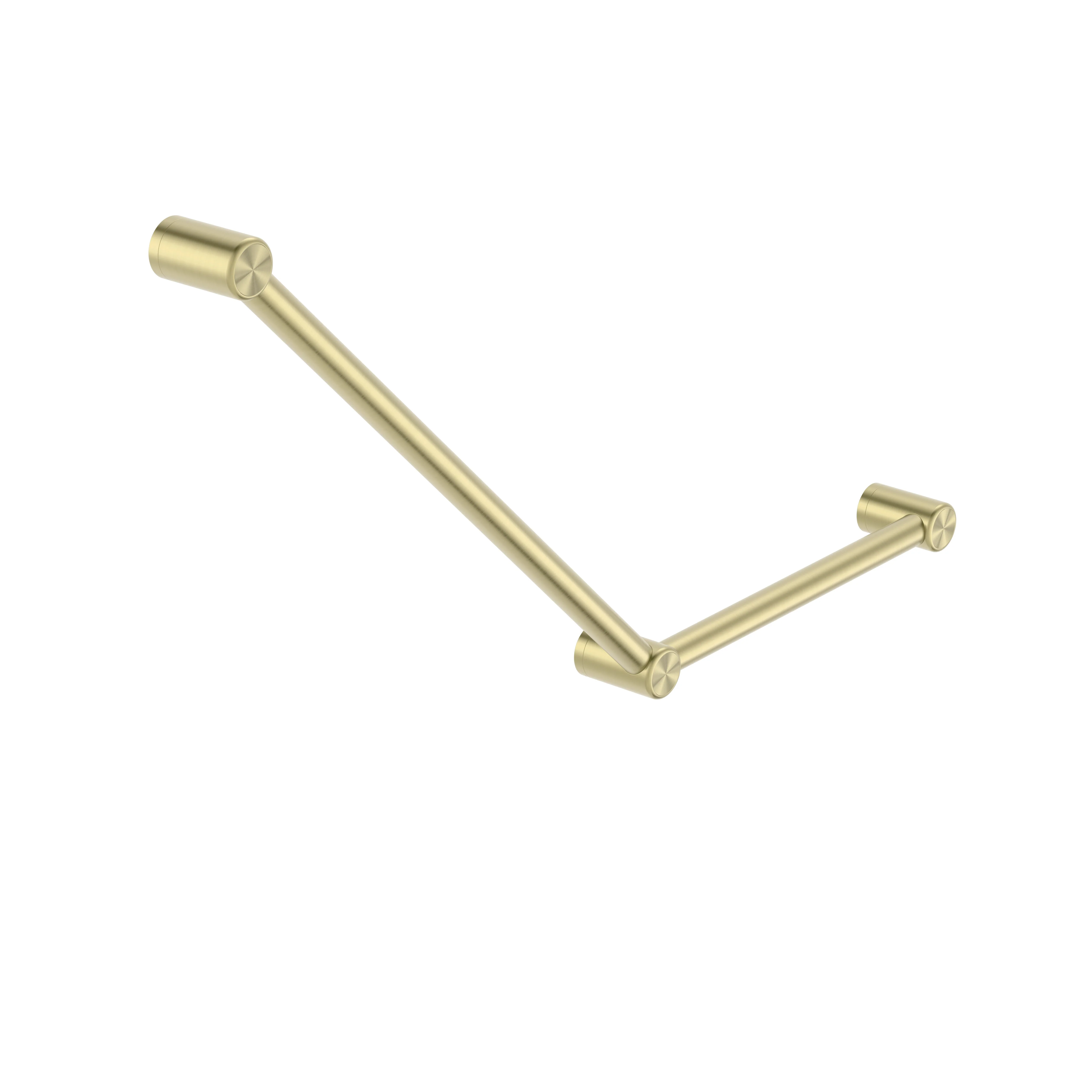 Nero Mecca Care 32mm Ambulant Toilet Grab Rail 45 Degree 750x450mm - Brushed Gold