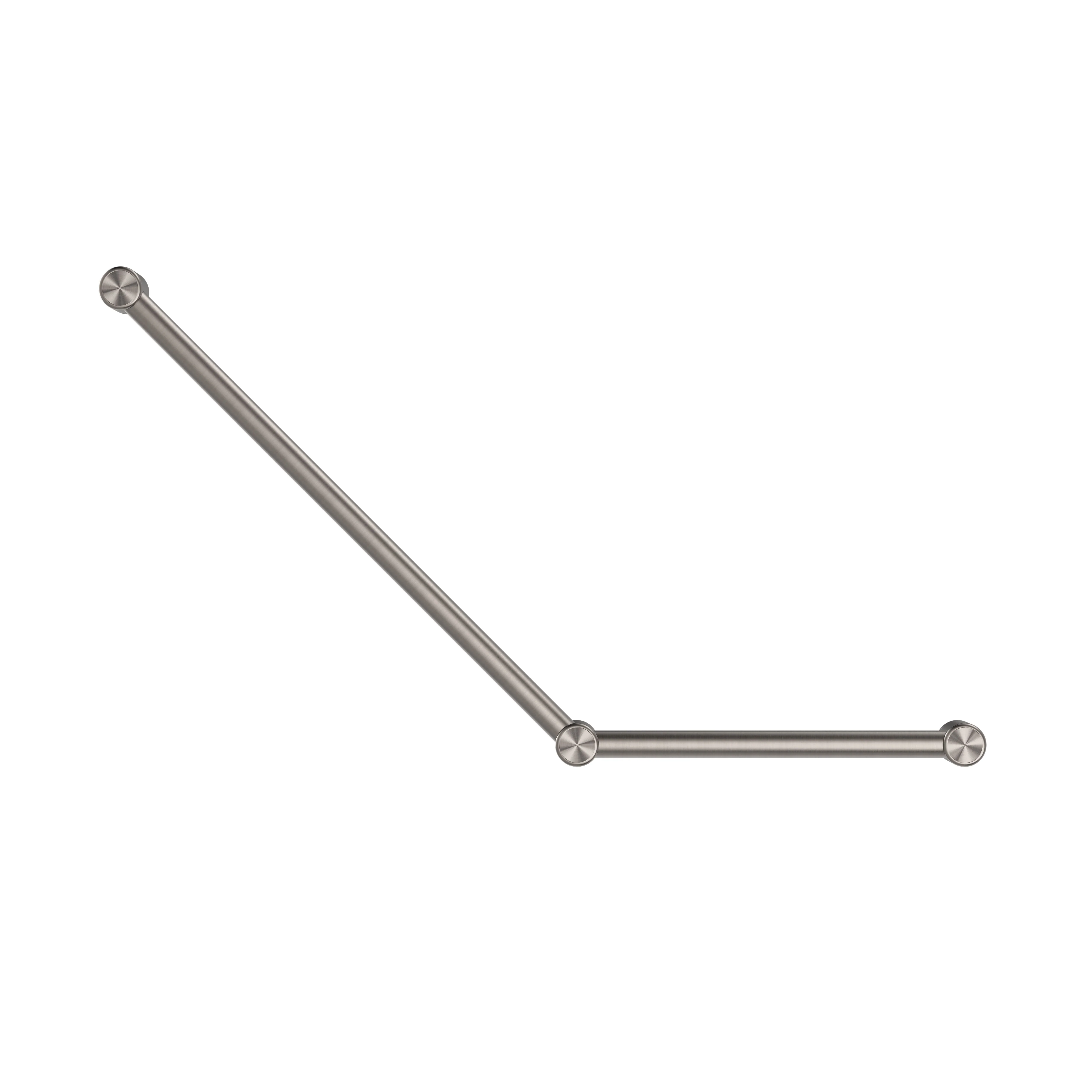 Nero Mecca Care 32mm Ambulant Toilet Grab Rail 45 Degree 750x450mm - Brushed Nickel - Image 2