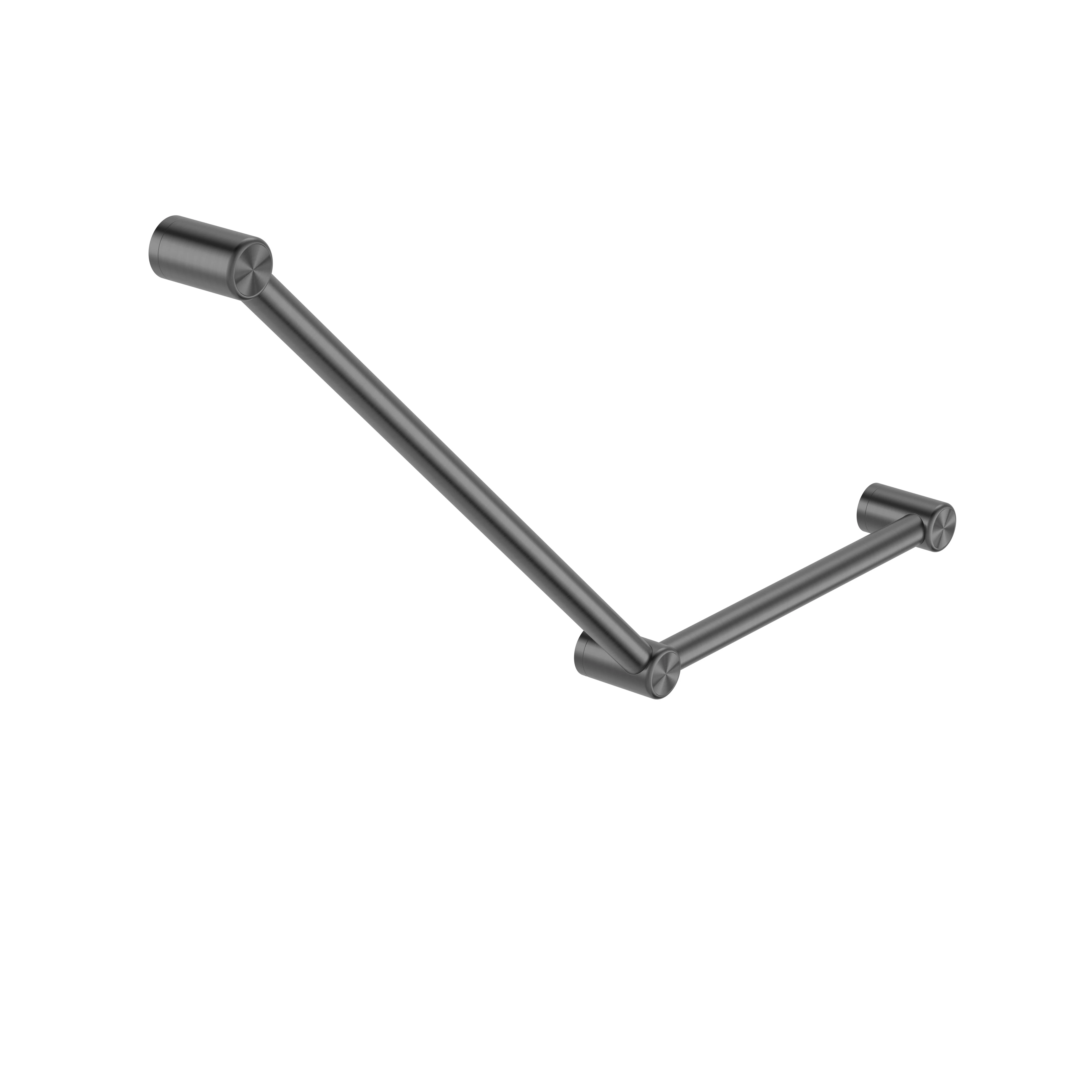 Nero Mecca Care 32mm Ambulant Toilet Grab Rail 45 Degree 750x450mm - Gun Metal