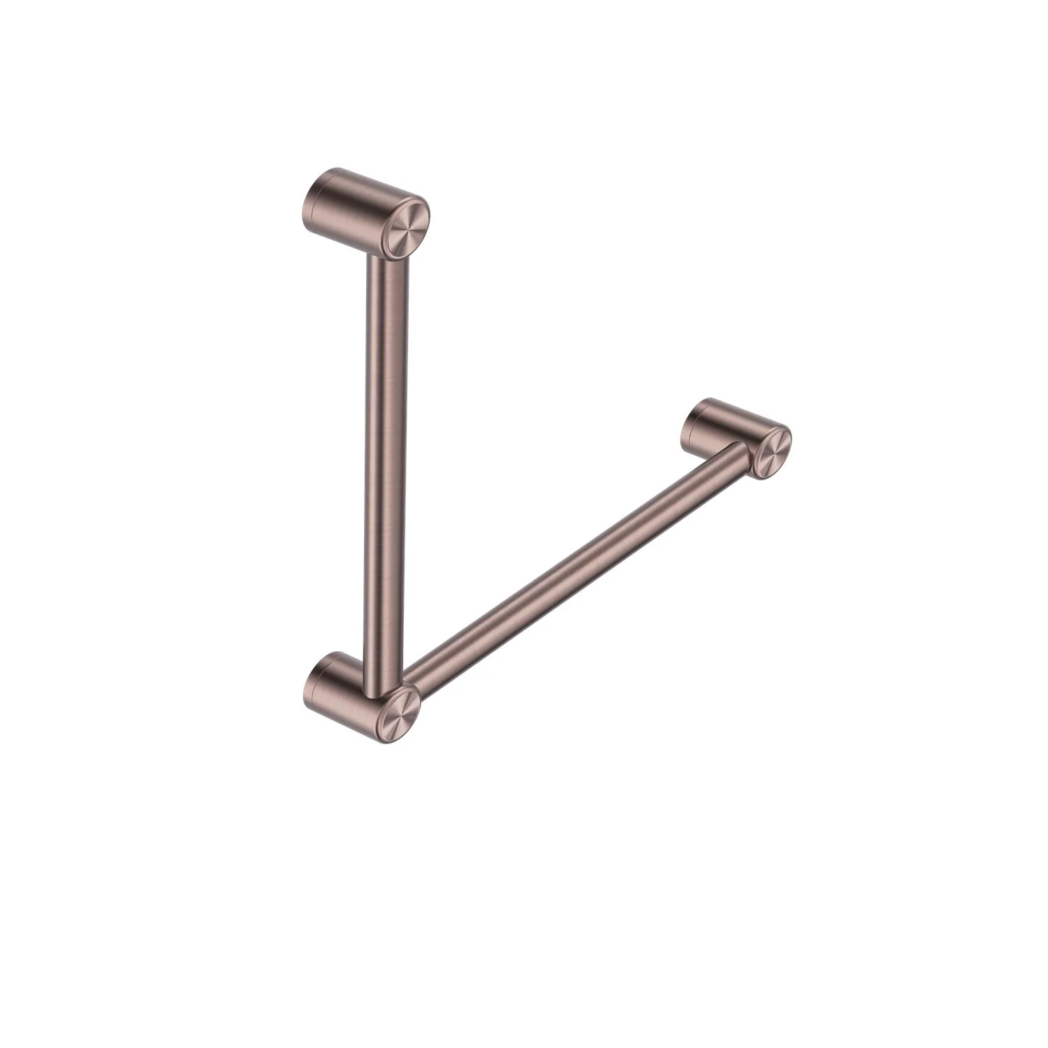 Nero Mecca Care 32mm Ambulant Toilet Grab Rail 90 Degree 450x450mm - Brushed Bronze