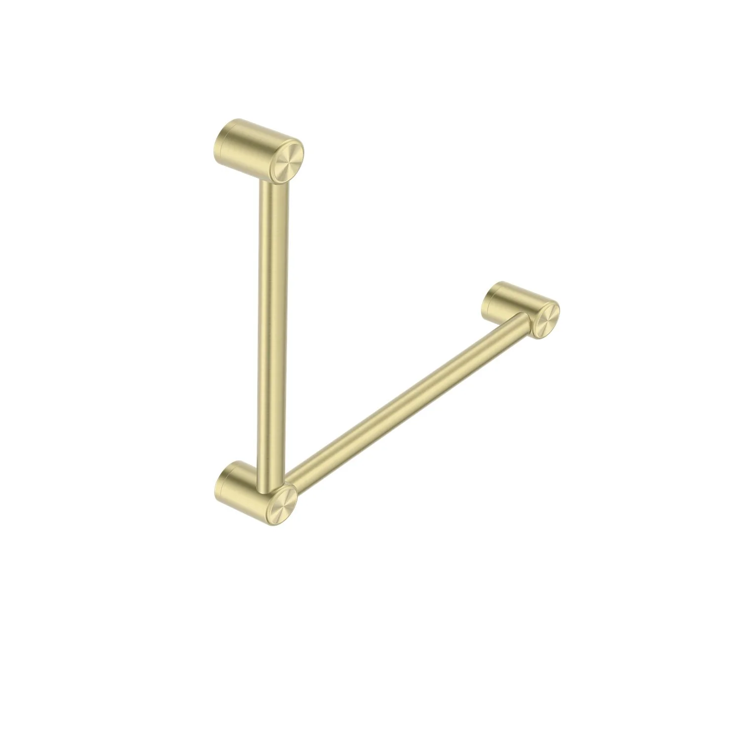 Nero Mecca Care 32mm Ambulant Toilet Grab Rail 90 Degree 450x450mm - Brushed Gold