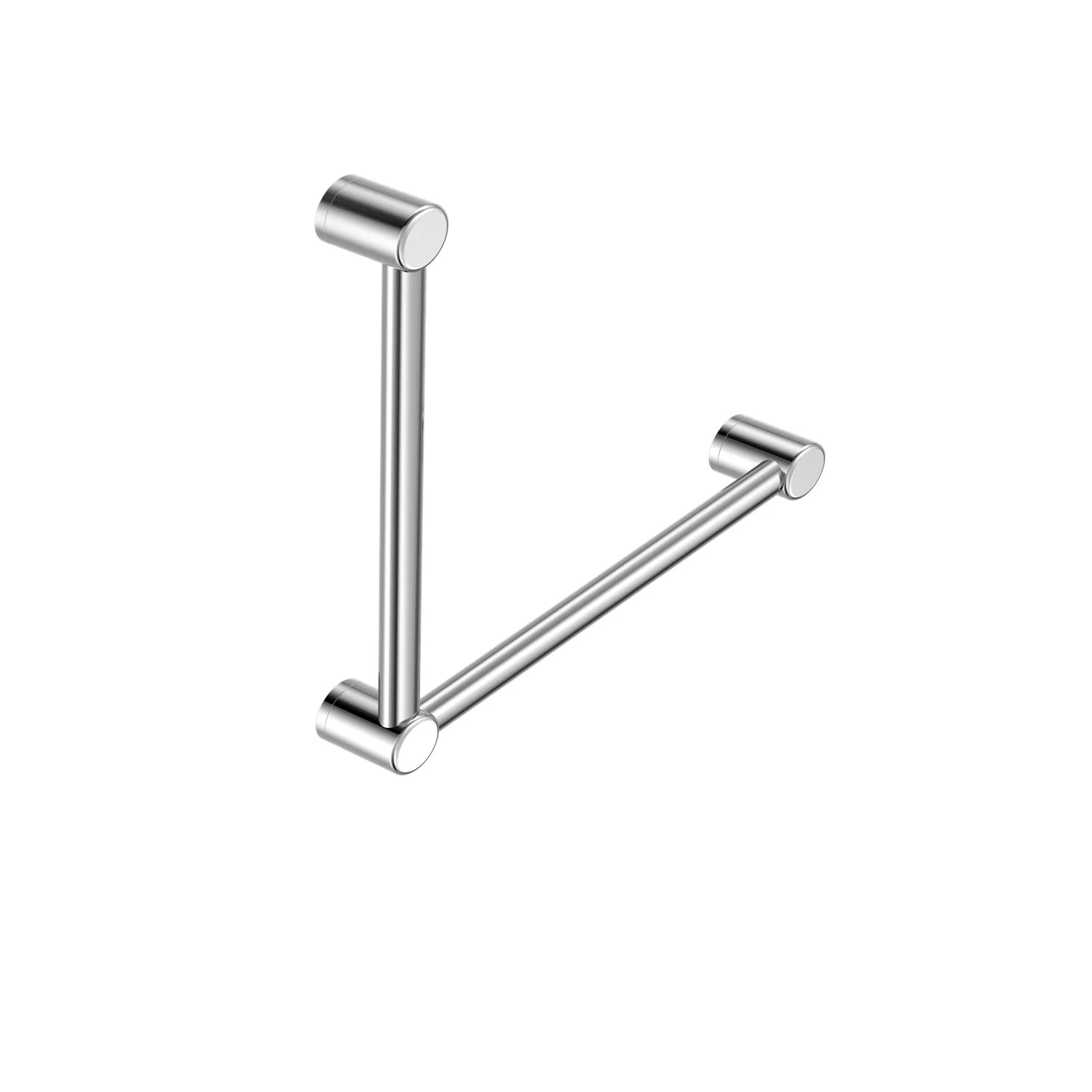 Nero Mecca Care 32mm Ambulant Toilet Grab Rail 90 Degree 450x450mm - Chrome