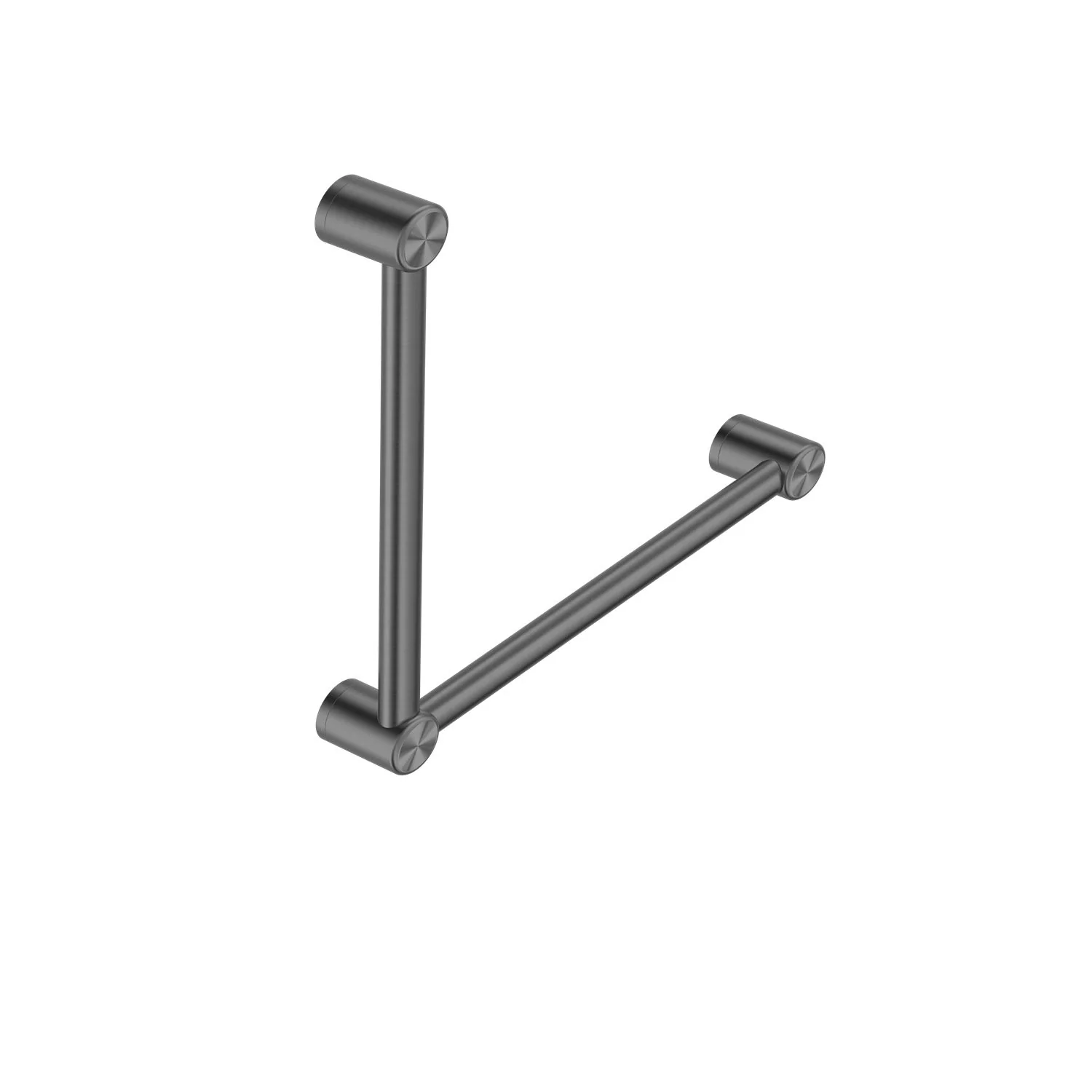 Nero Mecca Care 32mm Ambulant Toilet Grab Rail 90 Degree 450x450mm - Gun Metal