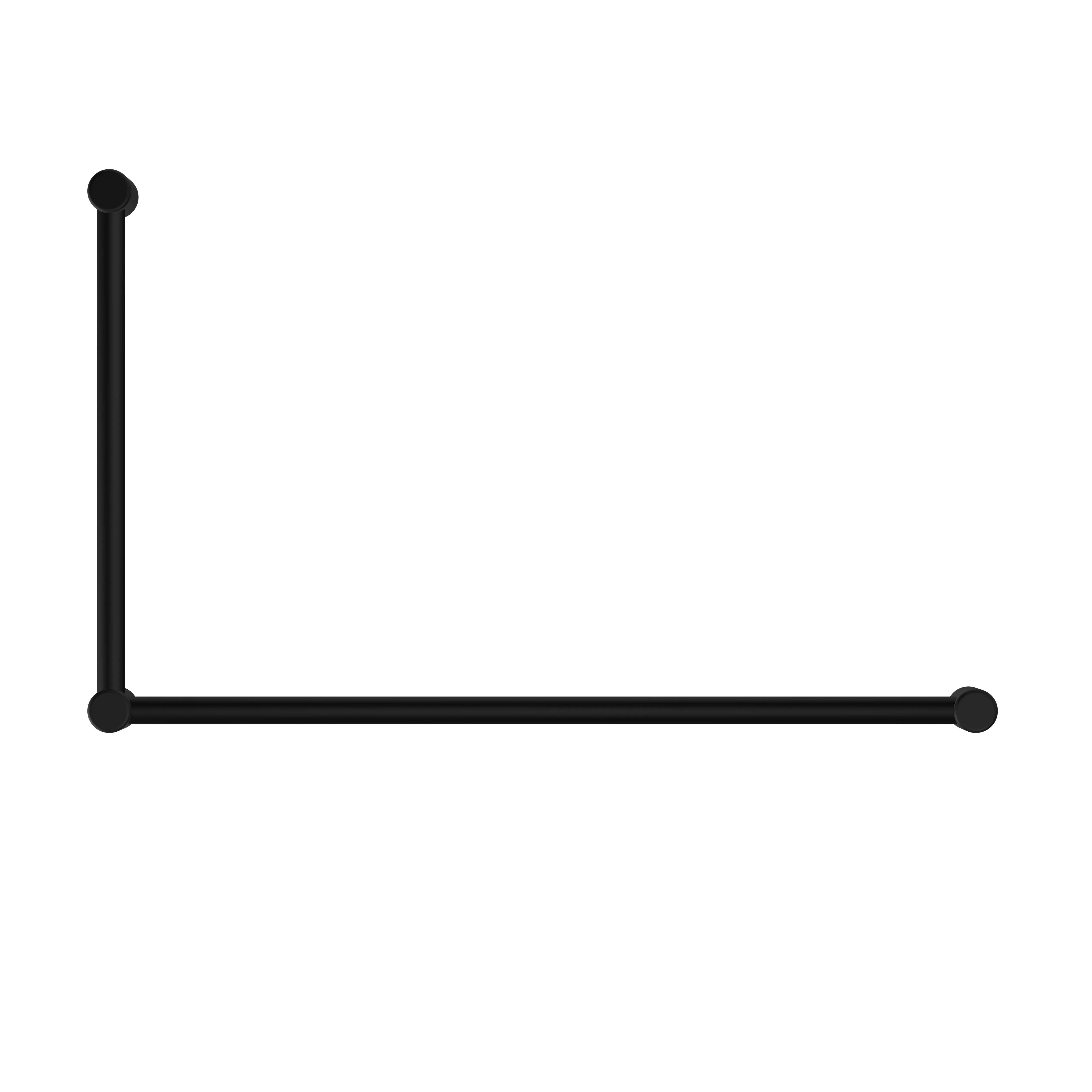 Nero Mecca Care 32mm Dda Grab Rail Set 90 Degree 600x1000mm - Black Matte - Image 2