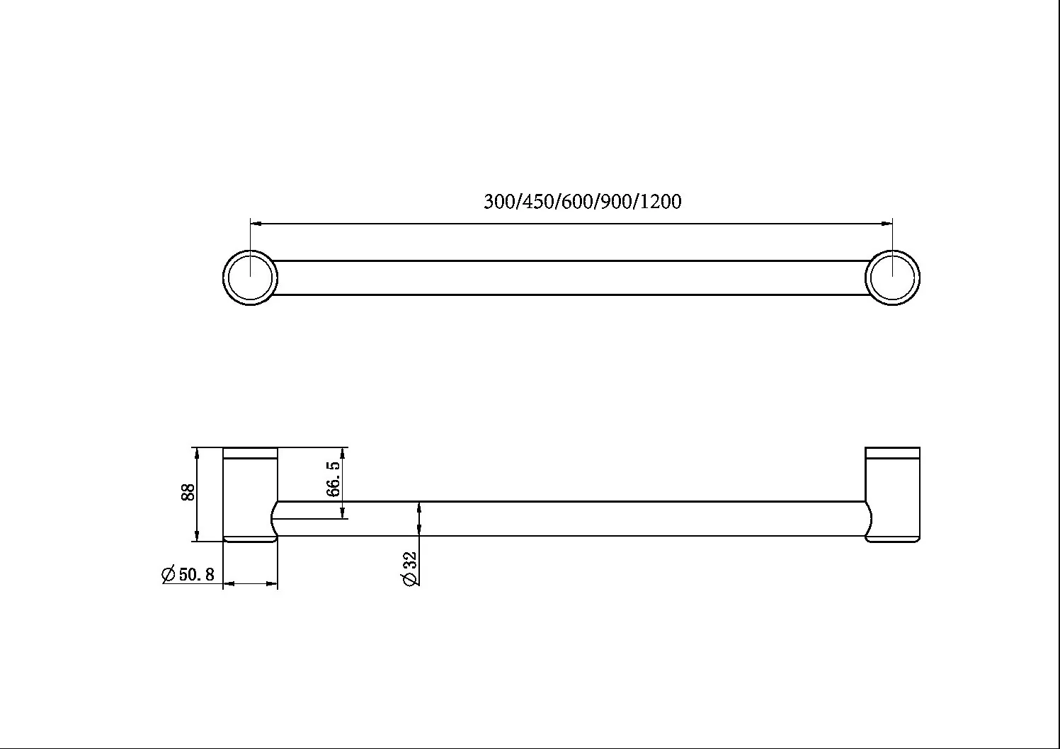 Nero Mecca Care 32mm Grab Rail - Chrome - Image 3