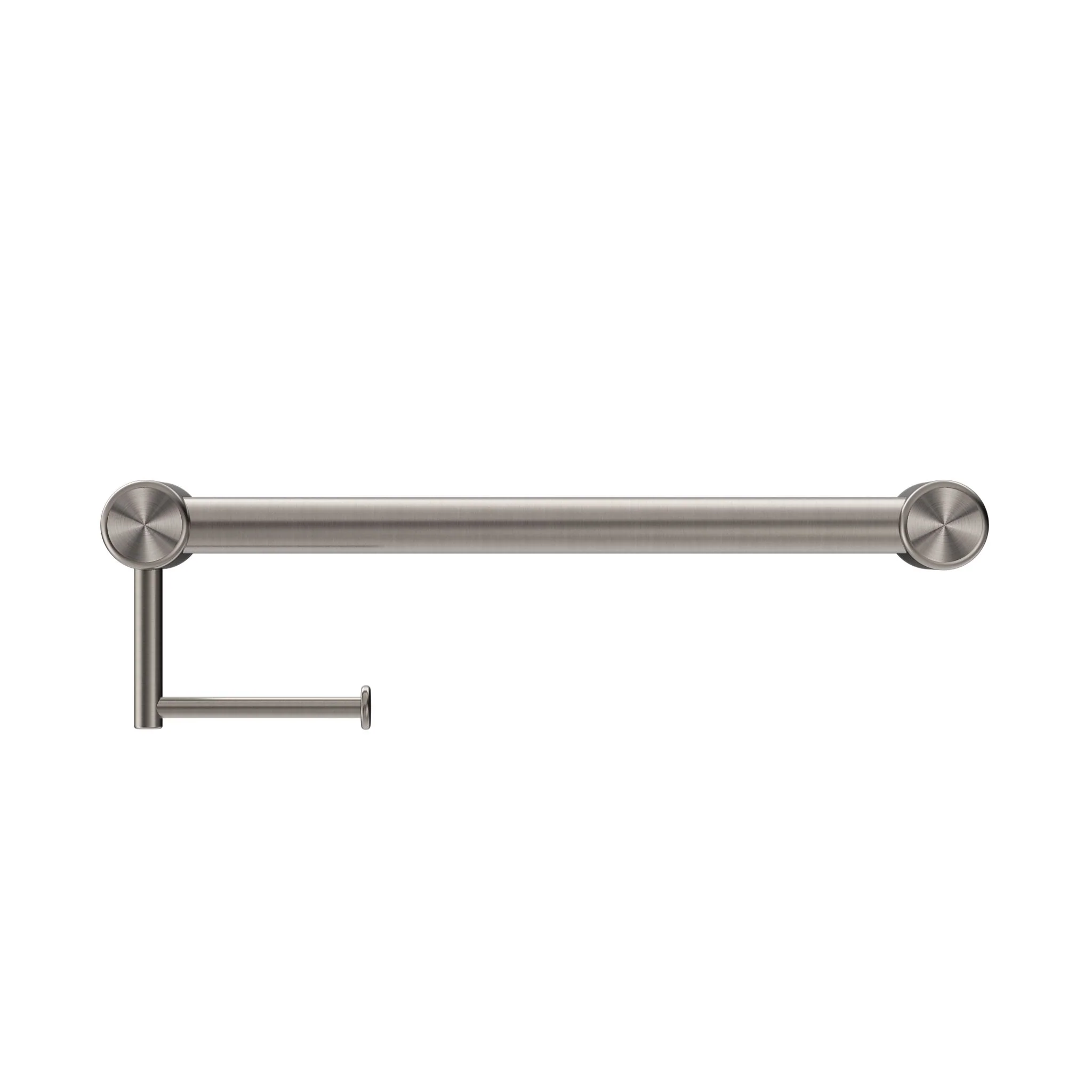 Nero Mecca Care 32mm Grab Rail With Toilet Roll Holder 450mm - Brushed Nickel - Image 2