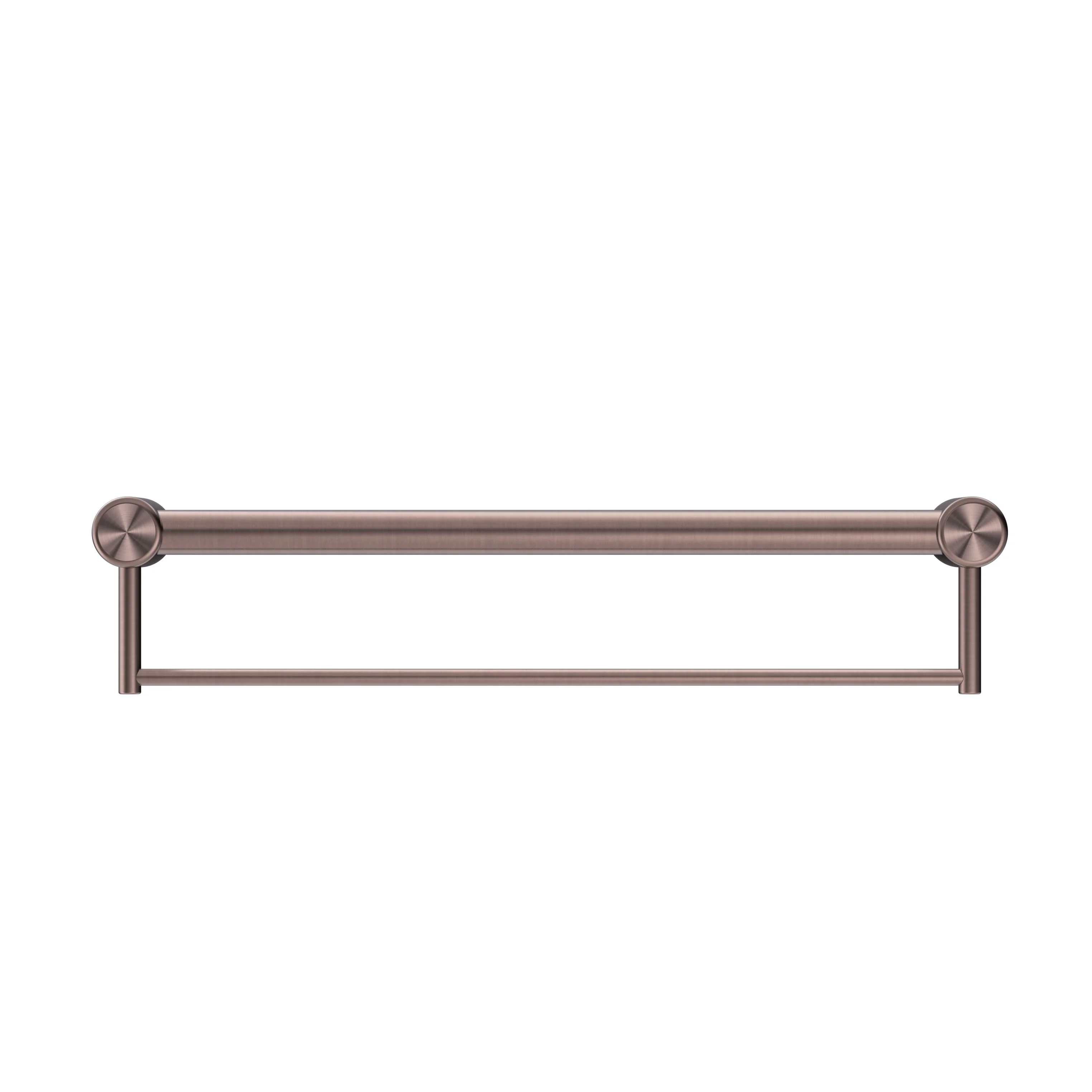 Nero Mecca Care 32mm Grab Rail With Towel Holder - Brushed Bronze - Image 2