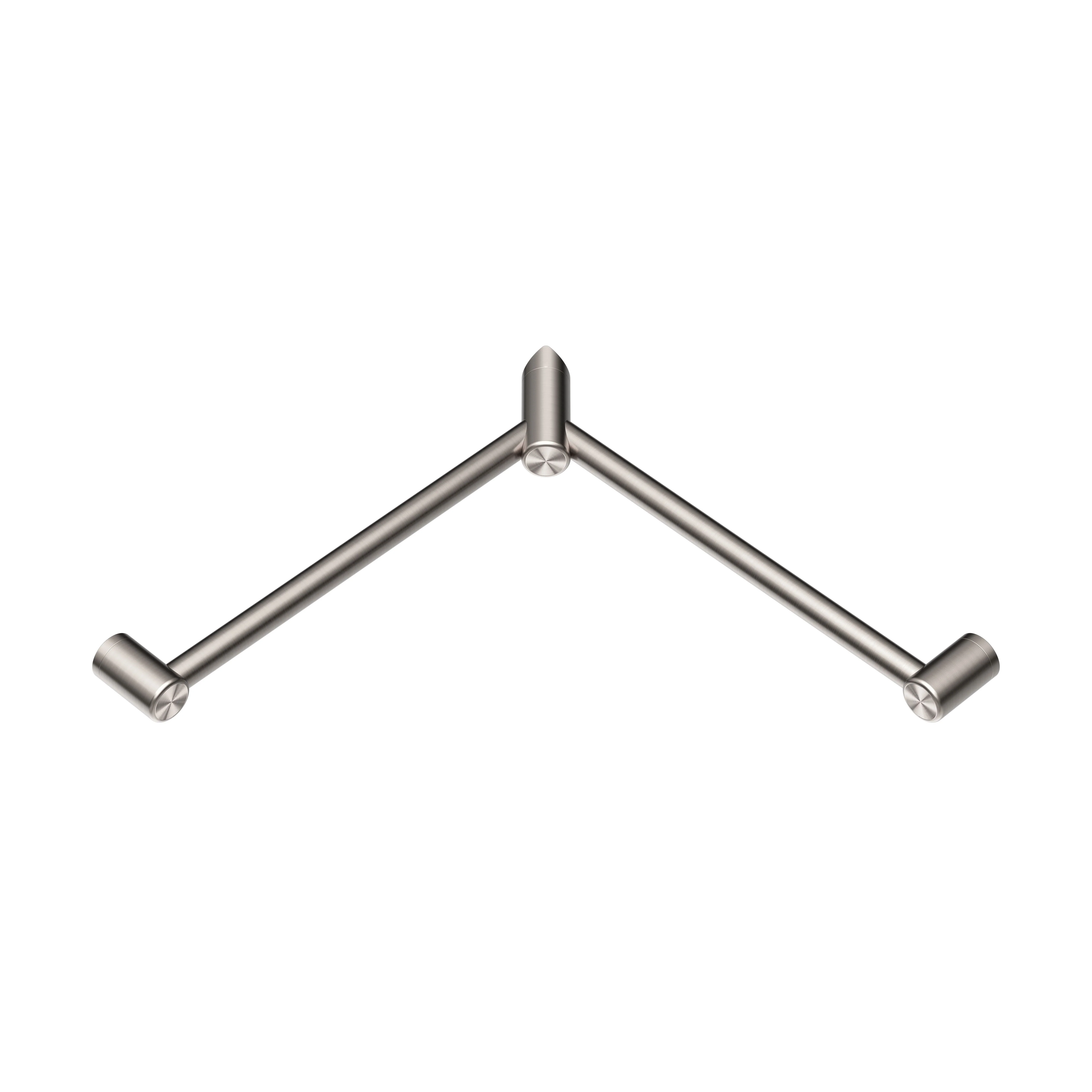 Nero Mecca Care 32mm Wrap Around Corner Grab Rail 600x600mm - Brushed Nickel