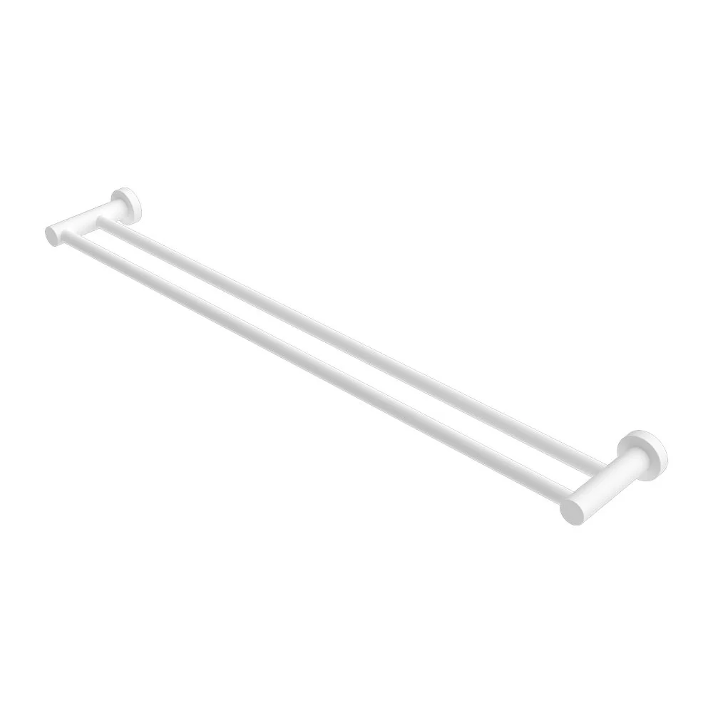 Nero Mecca Double Towel Rail - White Matte