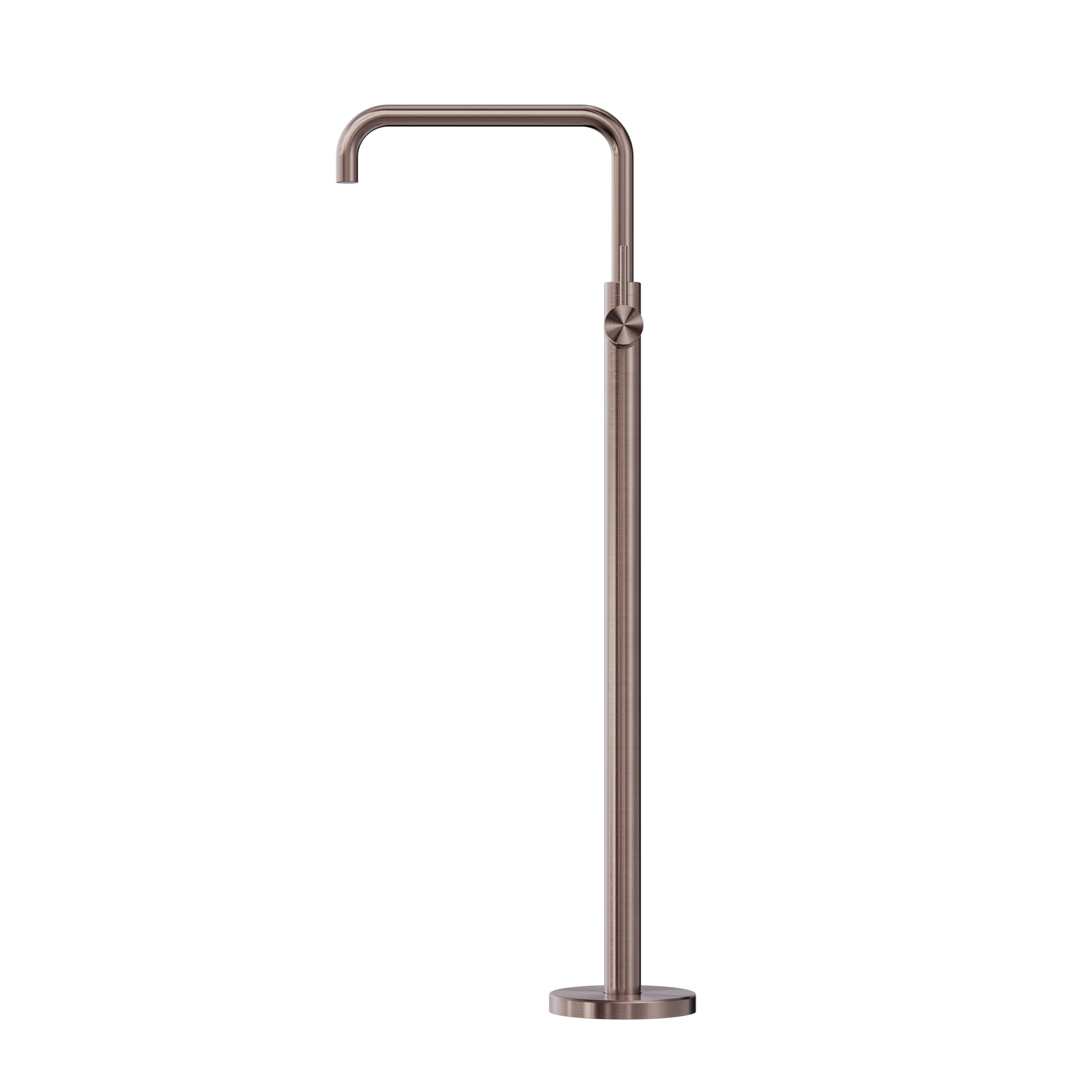 Nero Mecca Freestanding Bath Mixer Square Shape - Brushed Bronze - Image 2