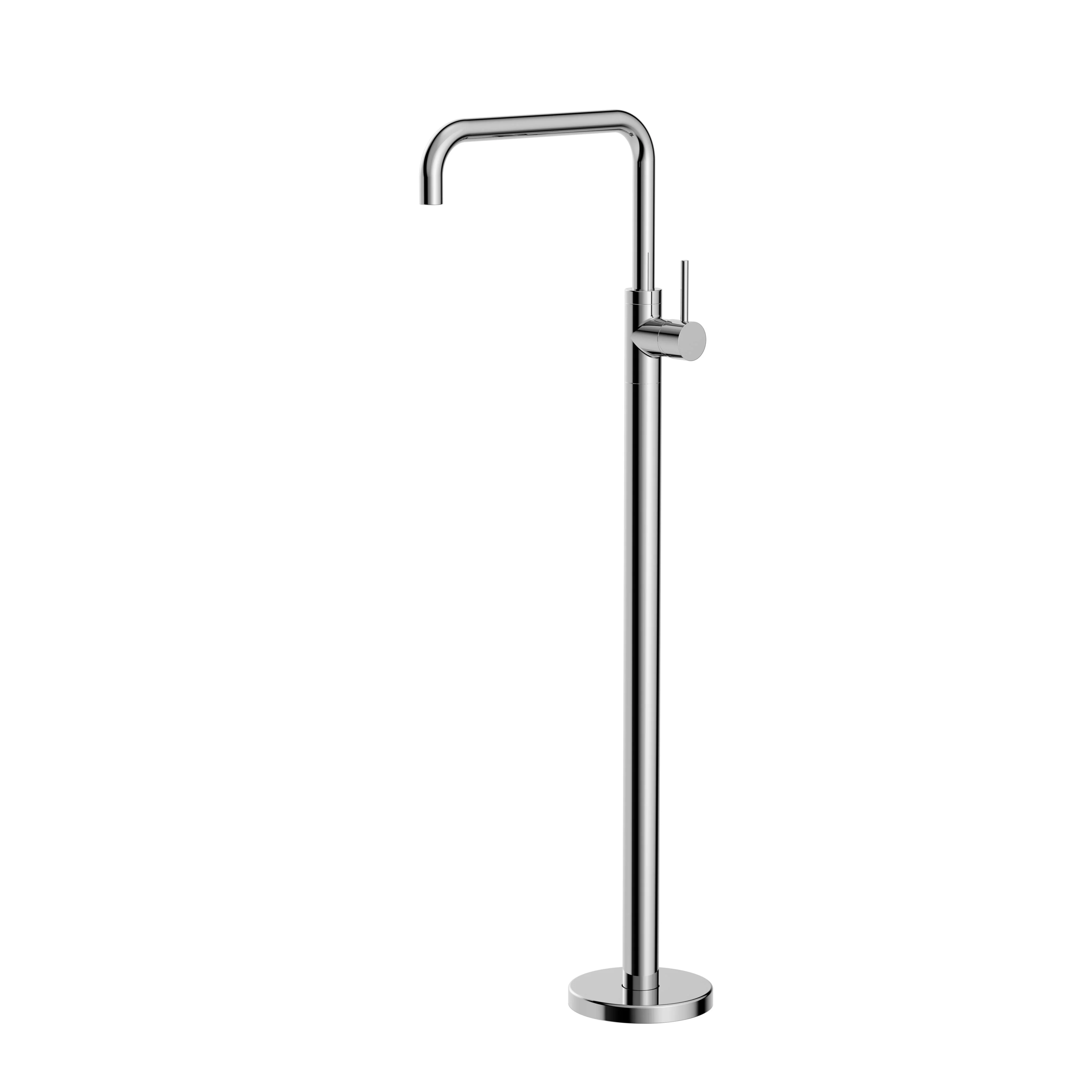 Nero Mecca Freestanding Bath Mixer Square Shape - Chrome